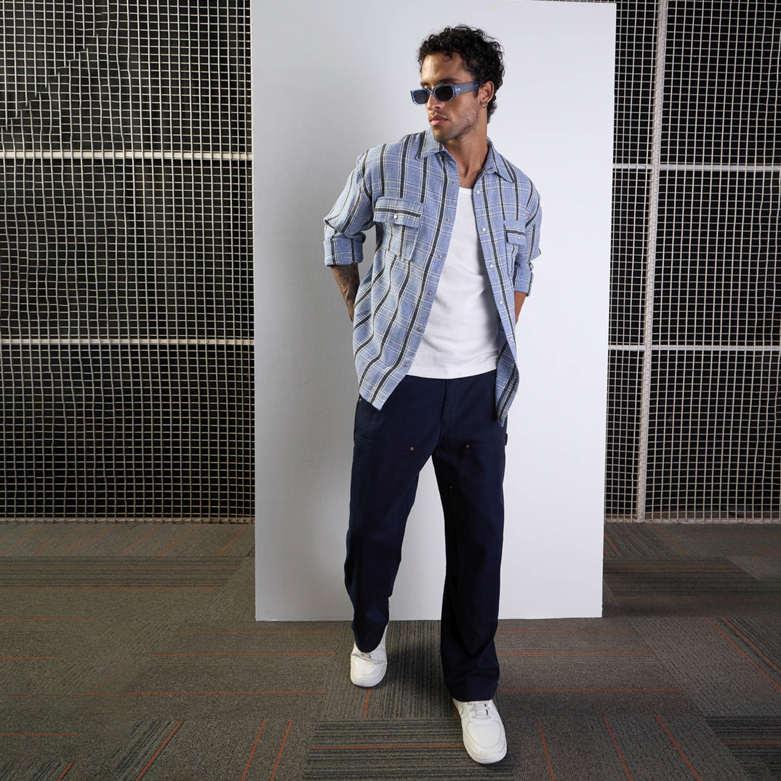 ماسكلن ساسافراس × ستايلي - بنطال جينز بقصة مريحة - كحلي-men-clothing-bottoms-jeans-image-2