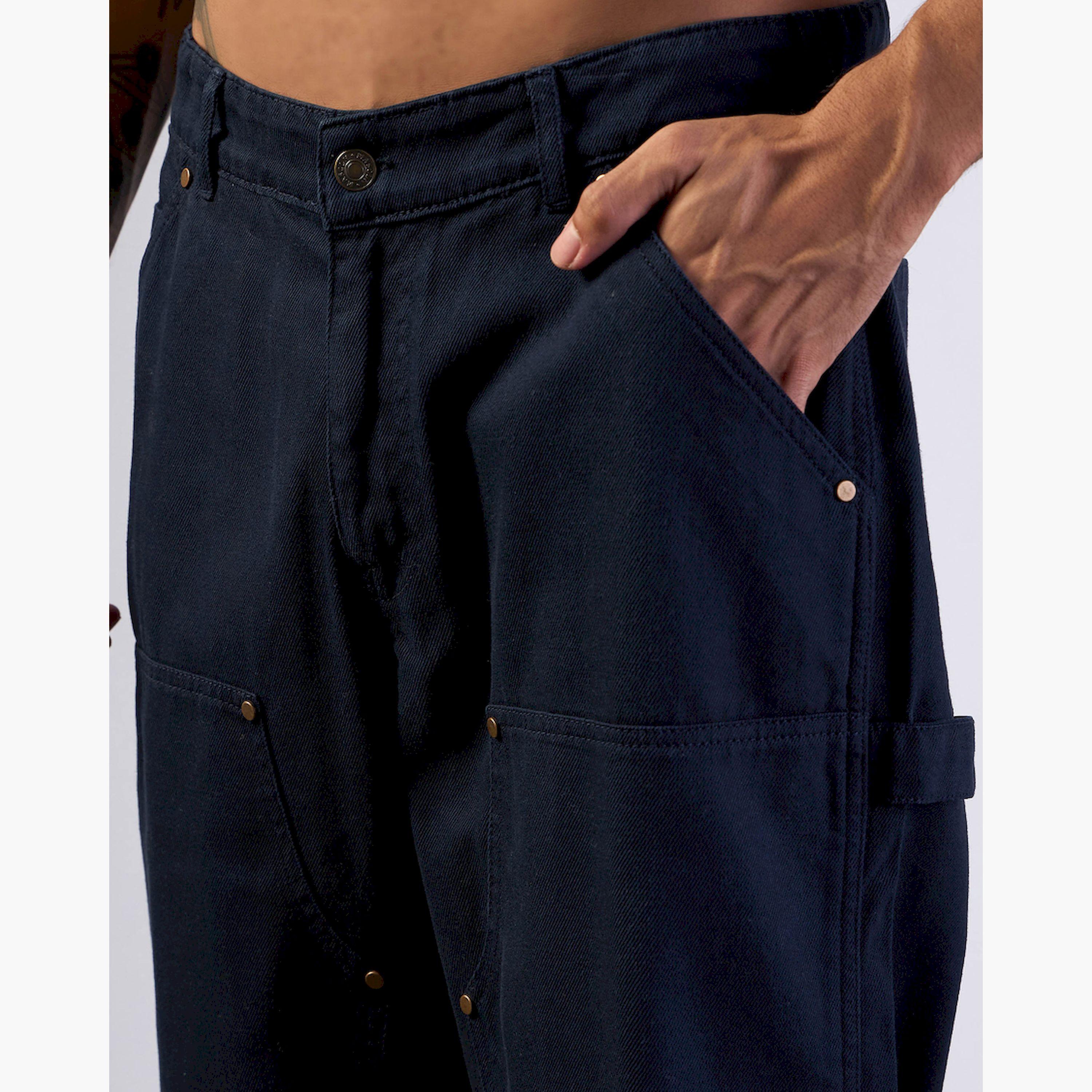 ماسكلن ساسافراس × ستايلي - بنطال جينز بقصة مريحة - كحلي-men-clothing-bottoms-jeans-image-4