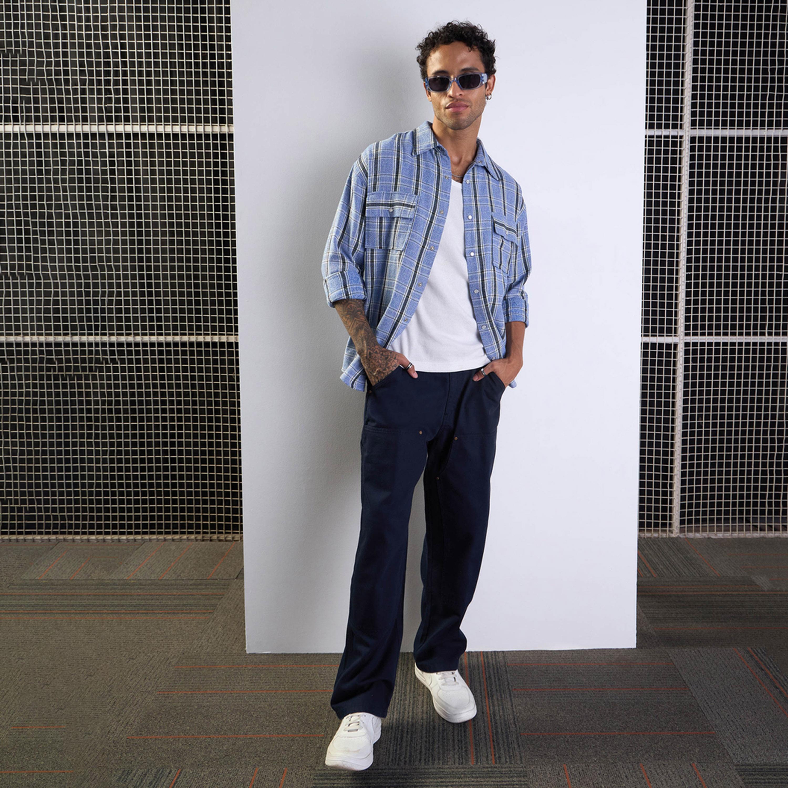 ماسكلن ساسافراس × ستايلي - بنطال جينز بقصة مريحة - كحلي-men-clothing-bottoms-jeans-image-6