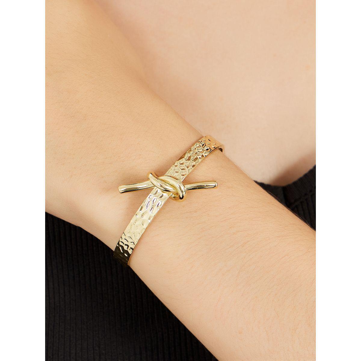 Knot Detail Textured Cuff Bracelet-women-watchesandjewellery-jewellery-banglesandbracelets-image-1