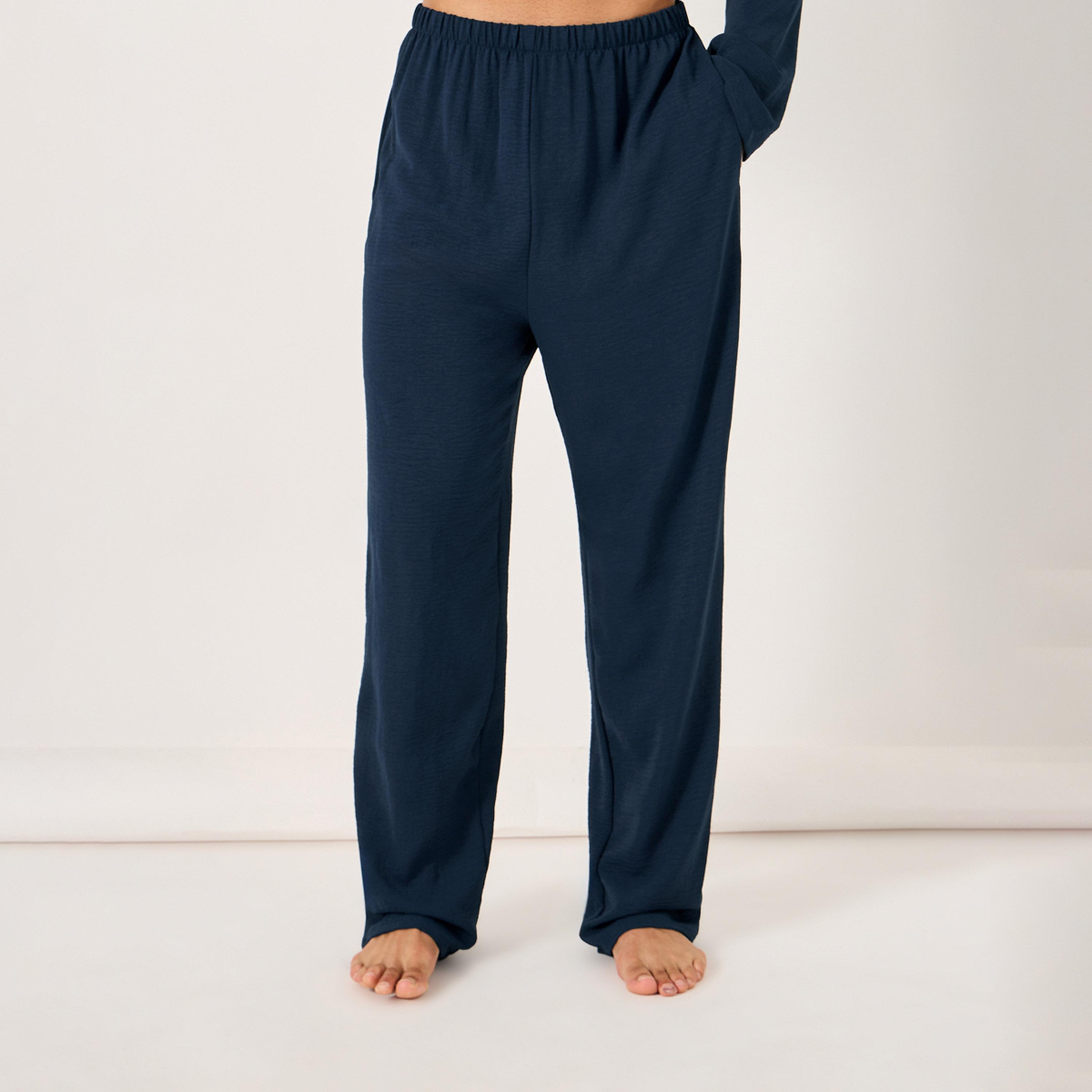 Styli Crinkled Cotton Long Sleeve Shirt And Pyjama Set-men-clothing-nightwear-sets-image-4