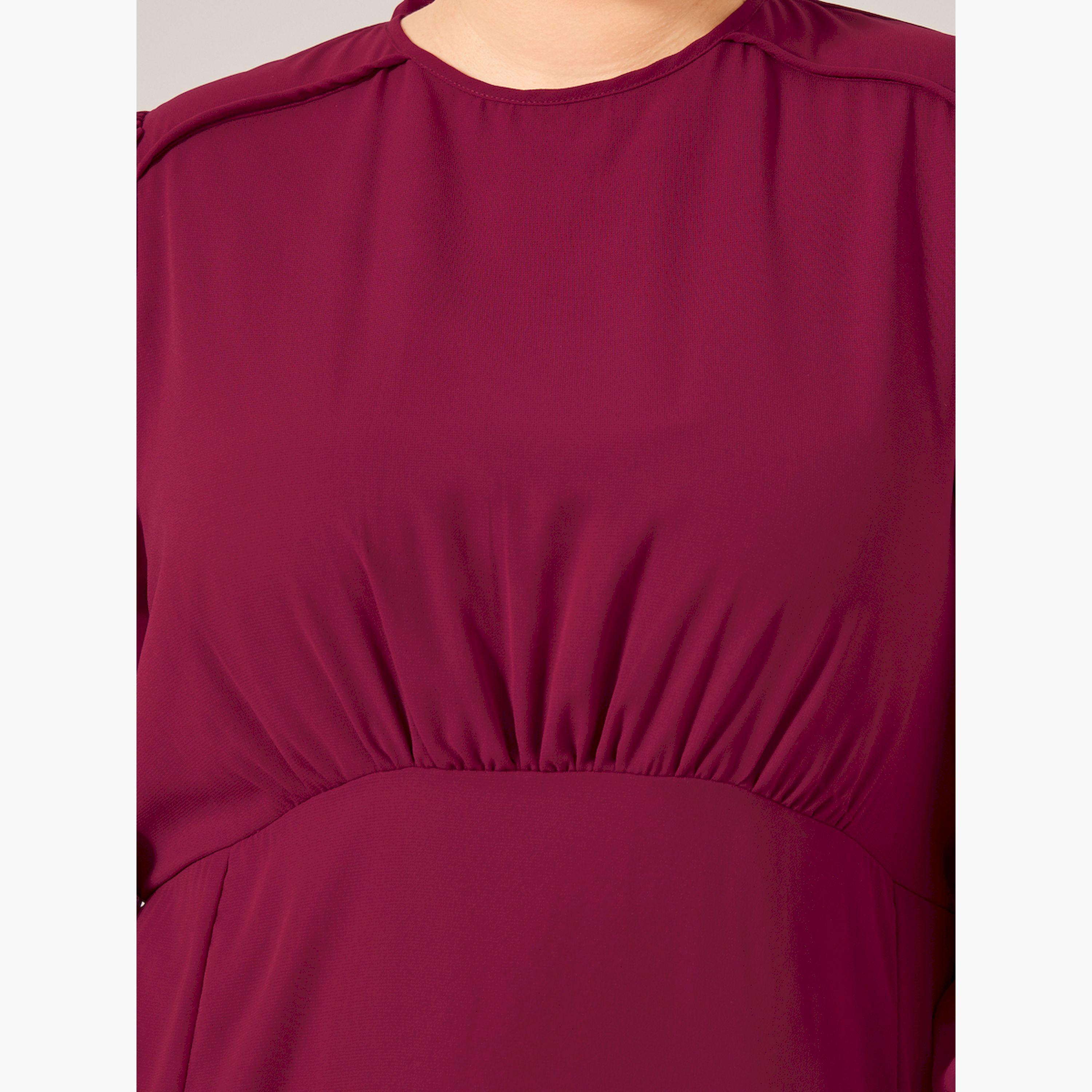 Styli Plus Size Balloon Sleeve Chiffon A-Line Maxi Dress-women-clothing-dresses-image-4