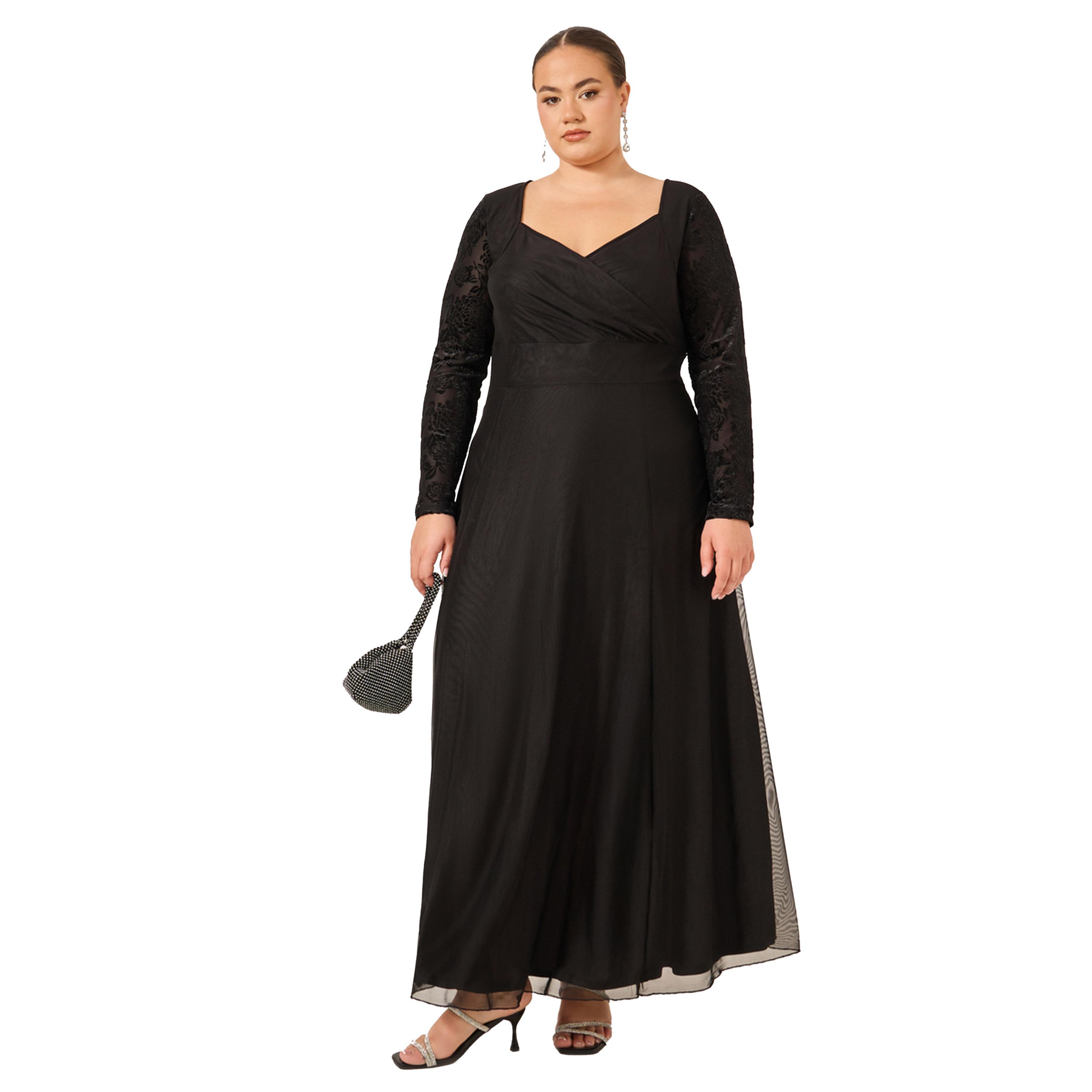 ستايلي - فستان ماكسي بقصة A وأكمام منفوشة وقبة على شكل قلب مقاس كبير-women-clothing-dresses-image-1
