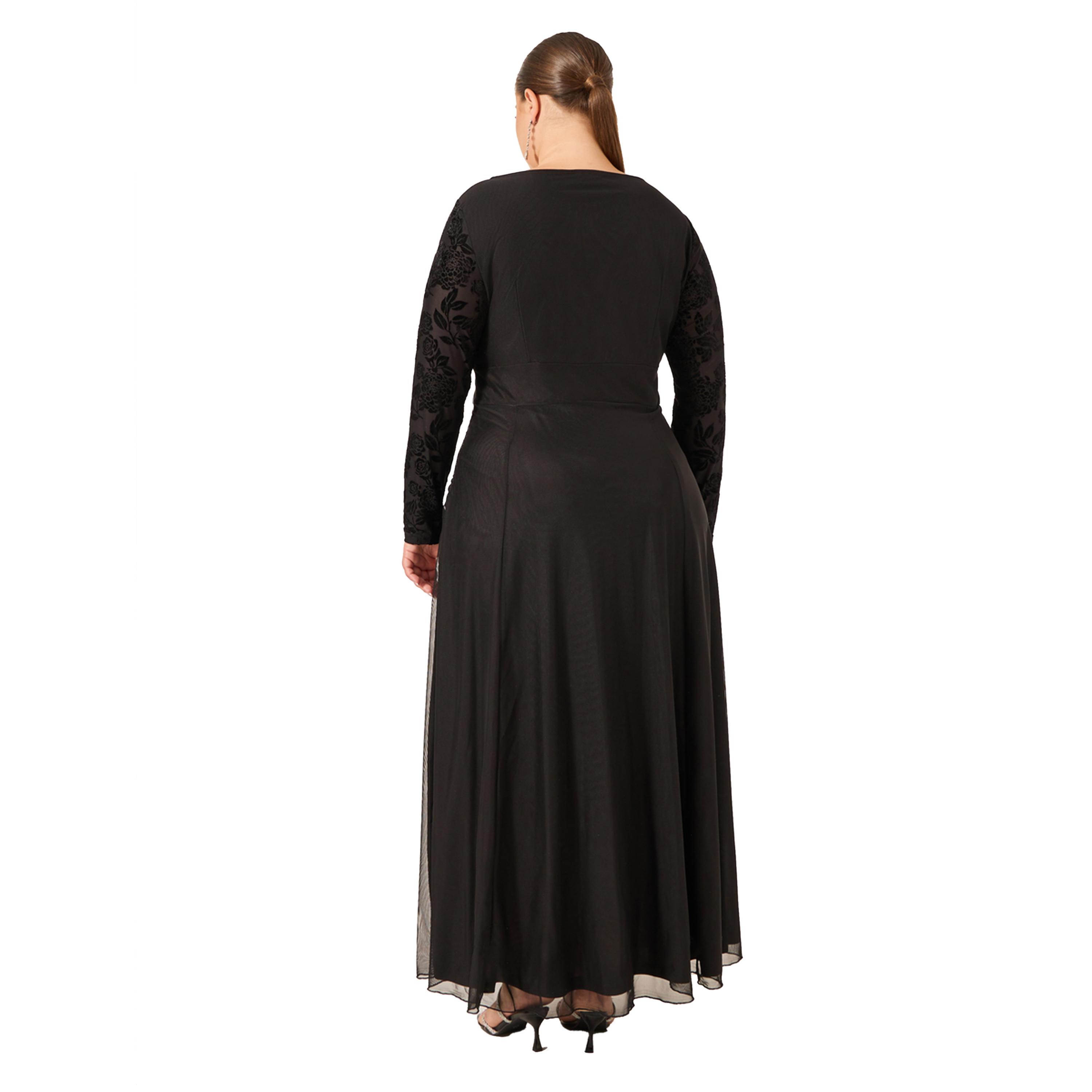 ستايلي - فستان ماكسي بقصة A وأكمام منفوشة وقبة على شكل قلب مقاس كبير-women-clothing-dresses-image-5