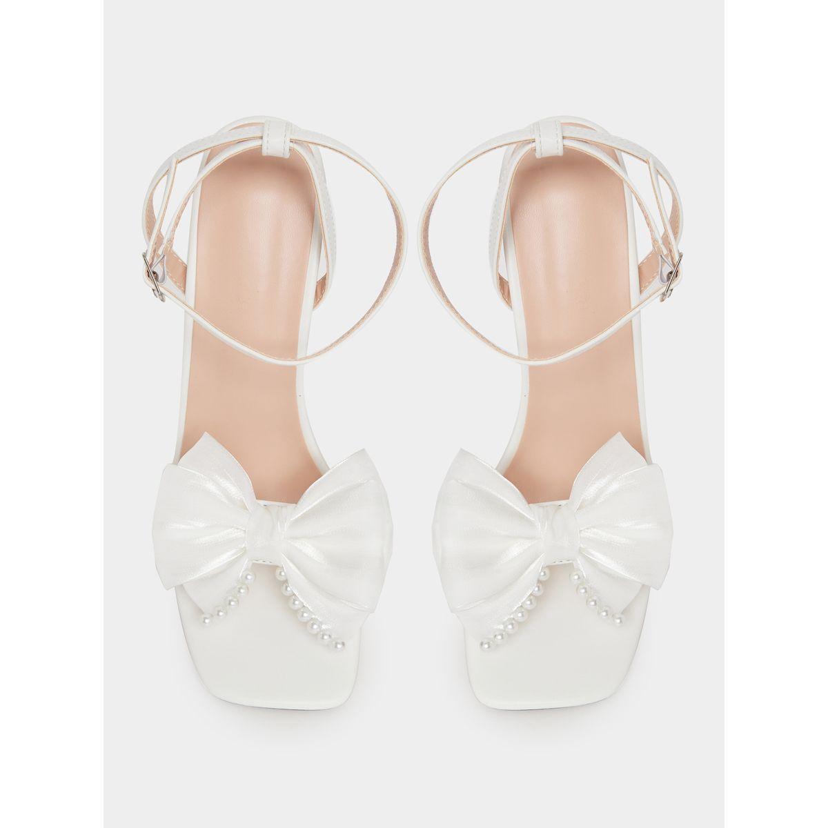 Take Two Embellished Bow Pearl Detail Stiletto Heel Sandals-women-shoes-sandals-heeled-image-5