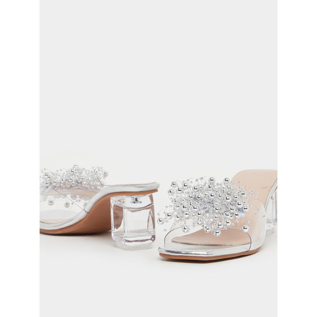 Take Two Beaded Transparent Strap Block Heel Sandals-women-shoes-heels-image-3