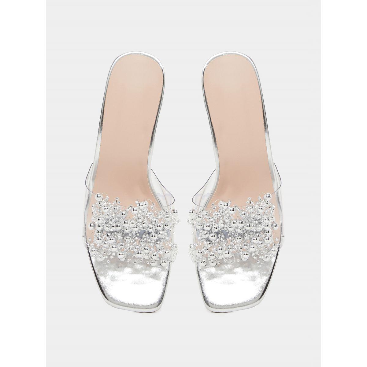 Take Two Beaded Transparent Strap Block Heel Sandals-women-shoes-heels-image-5