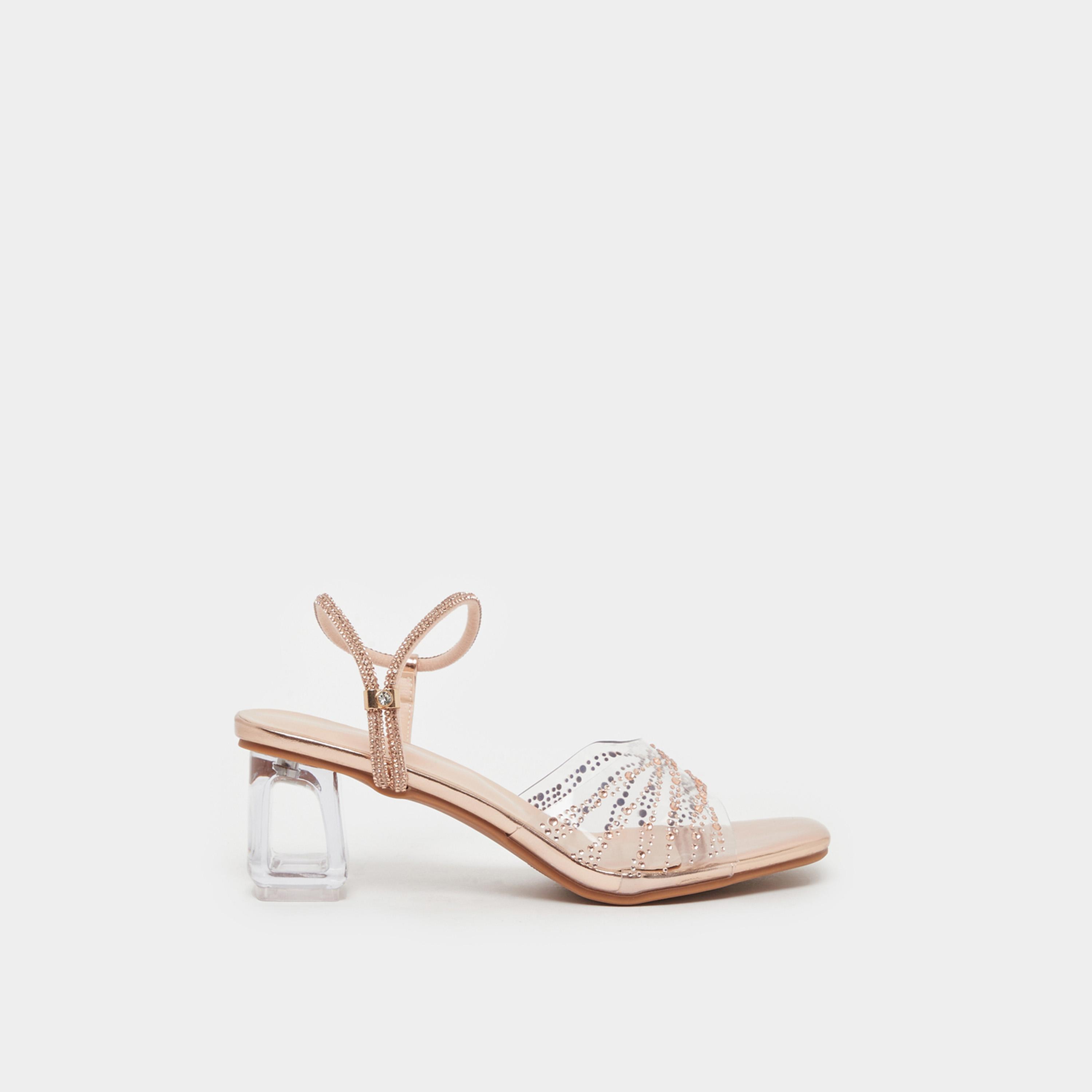 Take Two Embellished Transparent Block Heel Sandals-women-shoes-heels-image-1