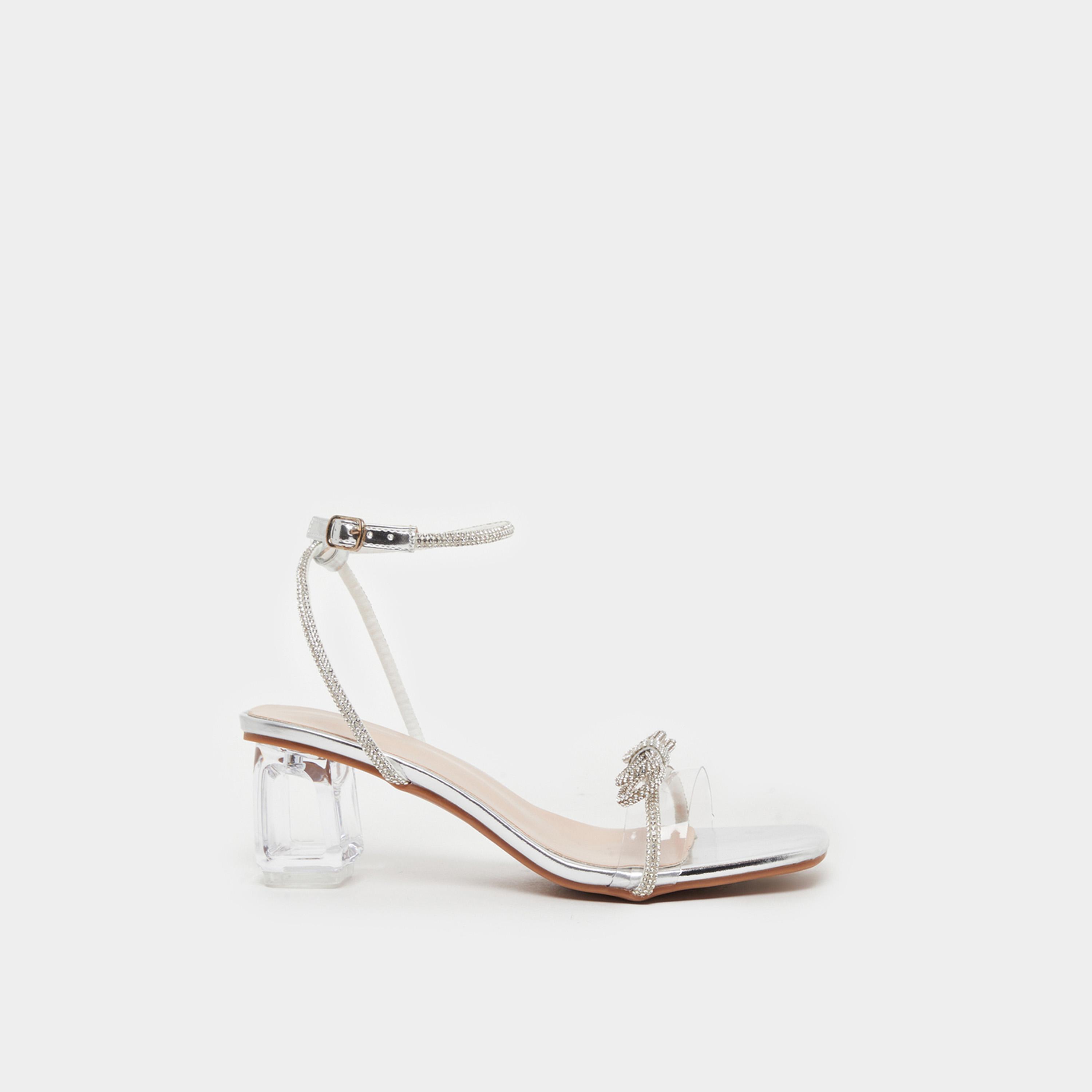Take Two Embellished Bow Transparent Block Heel Sandals-women-shoes-sandals-heeled-image-1