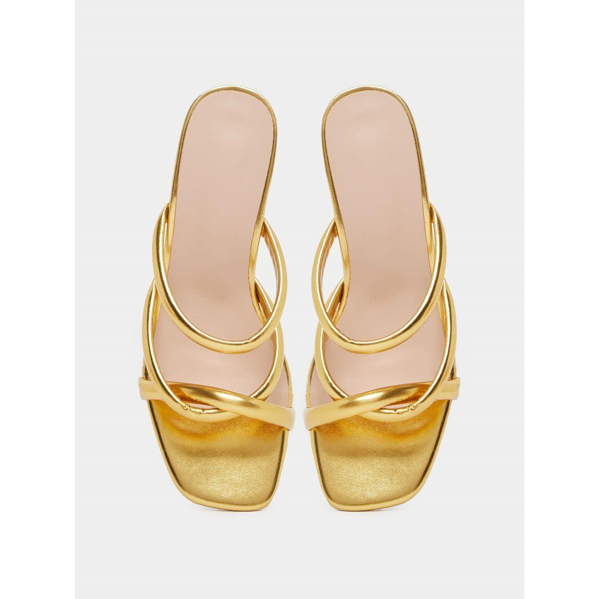 Take Two Shiny Metallic Strappy Block Heel Sandals-women-shoes-heels-image-5