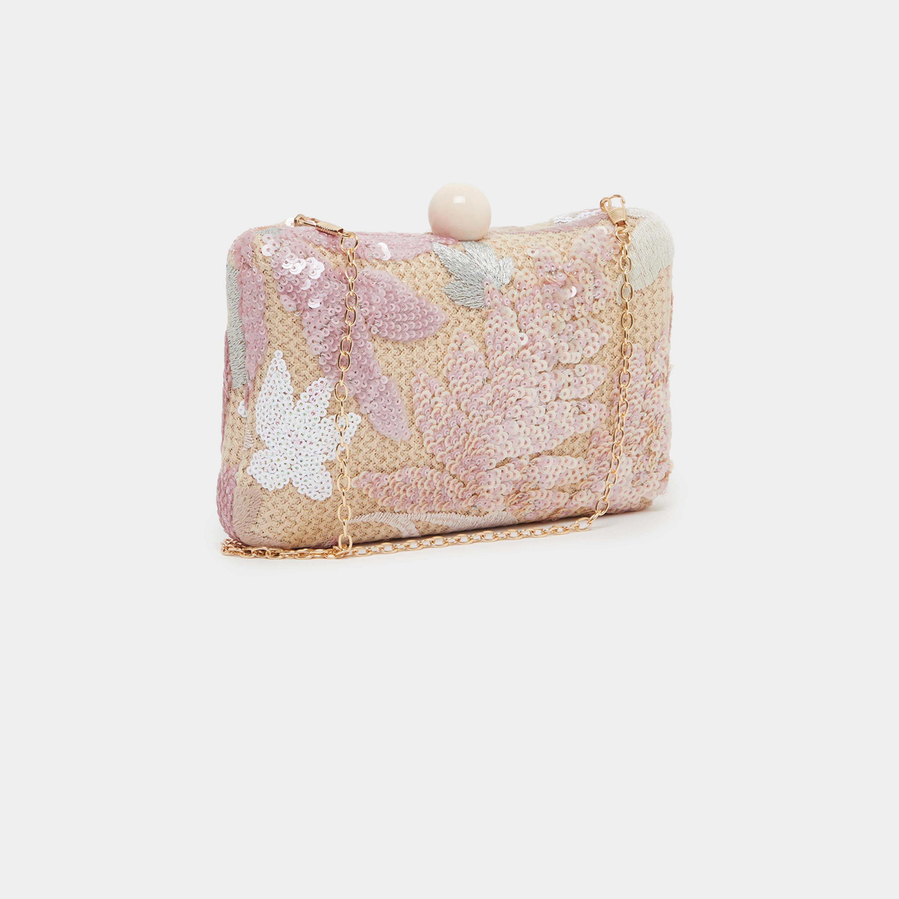 Styli Embellished Sequined Clutch with Chain Strap-women-bagsandwallets-handbags-image-1