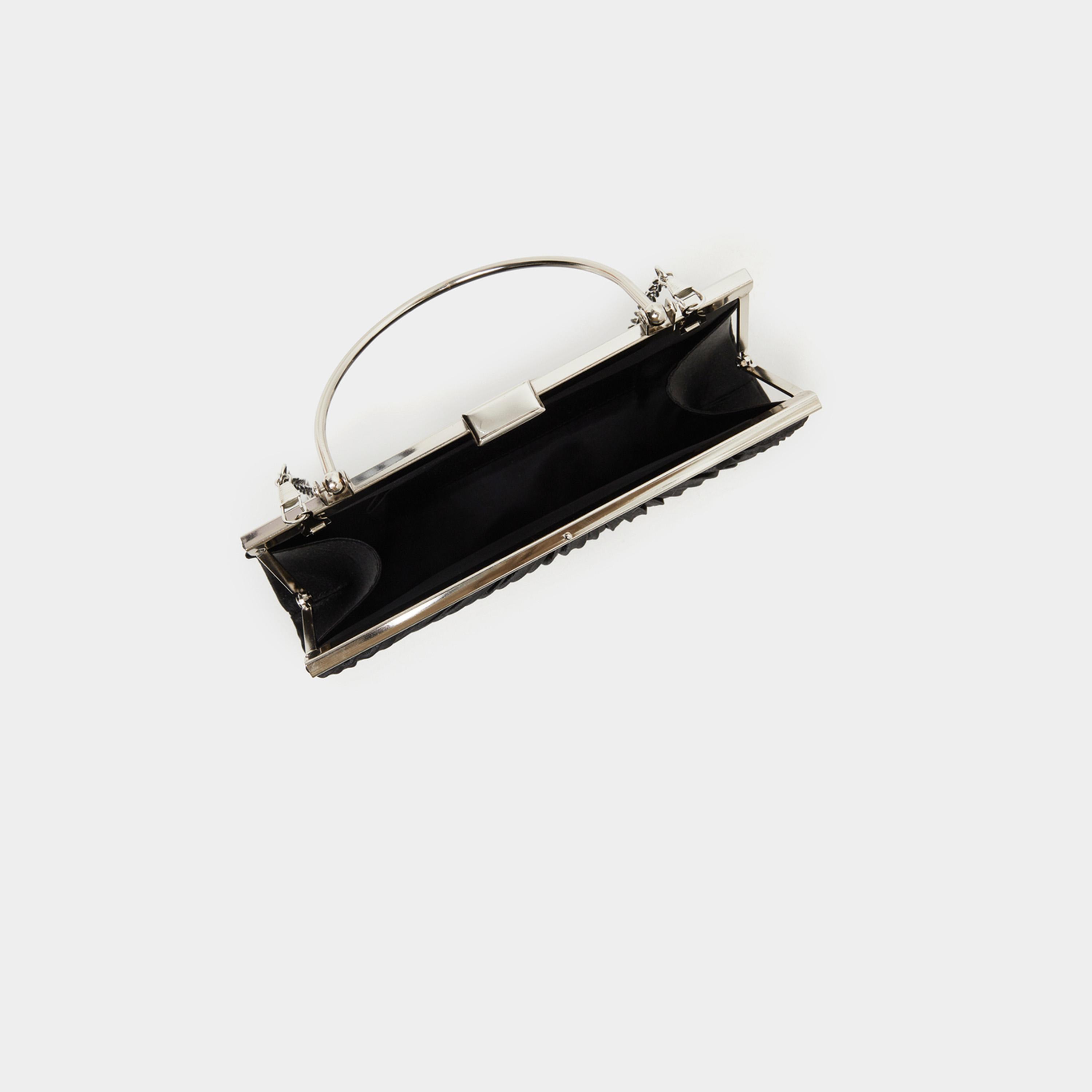 Styli Pleated Metallic Handbag with Chain Strap-women-bagsandwallets-handbags-image-6