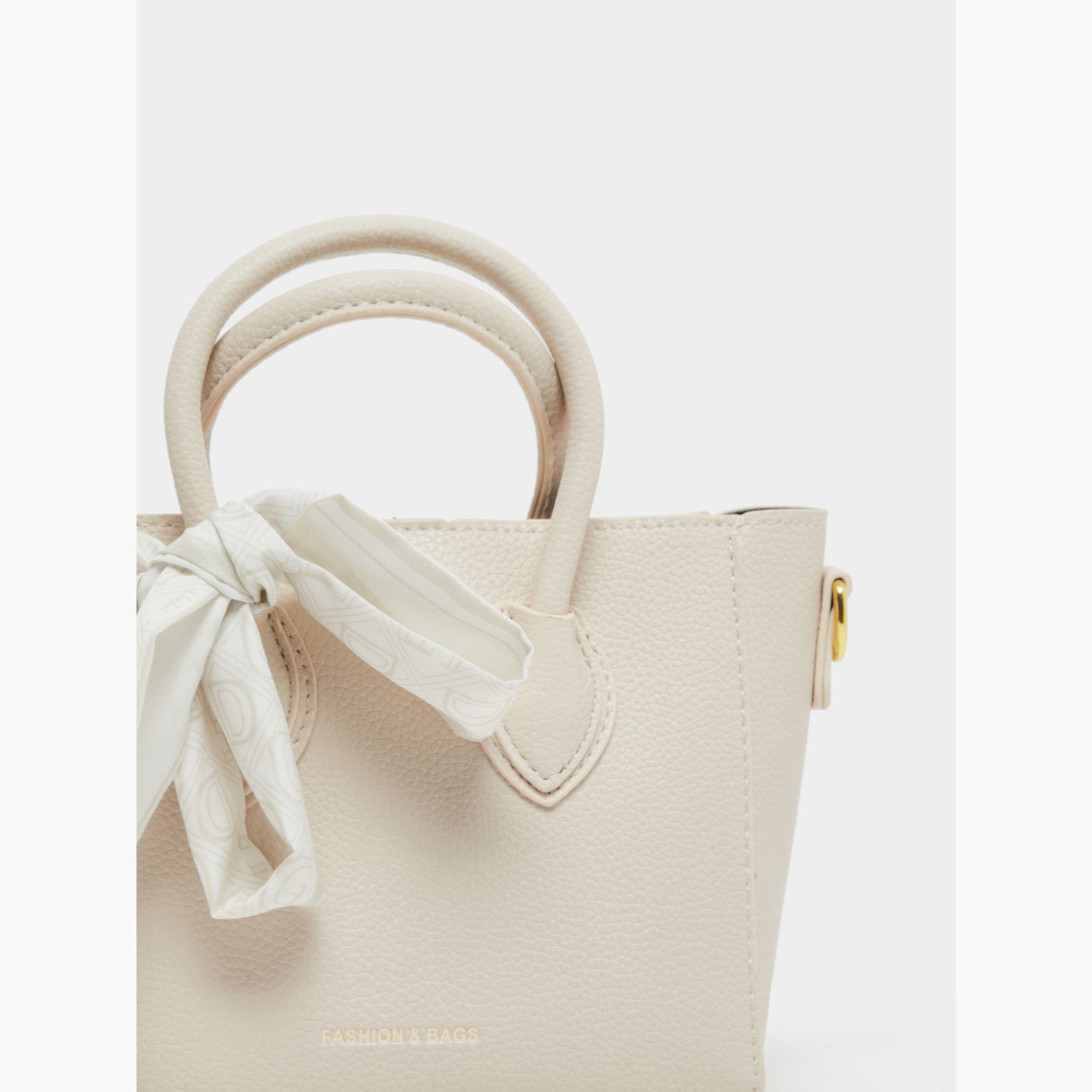 Styli Printed Scarf Detail Shoulder Bag with Pouch-women-bagsandwallets-handbags-image-3