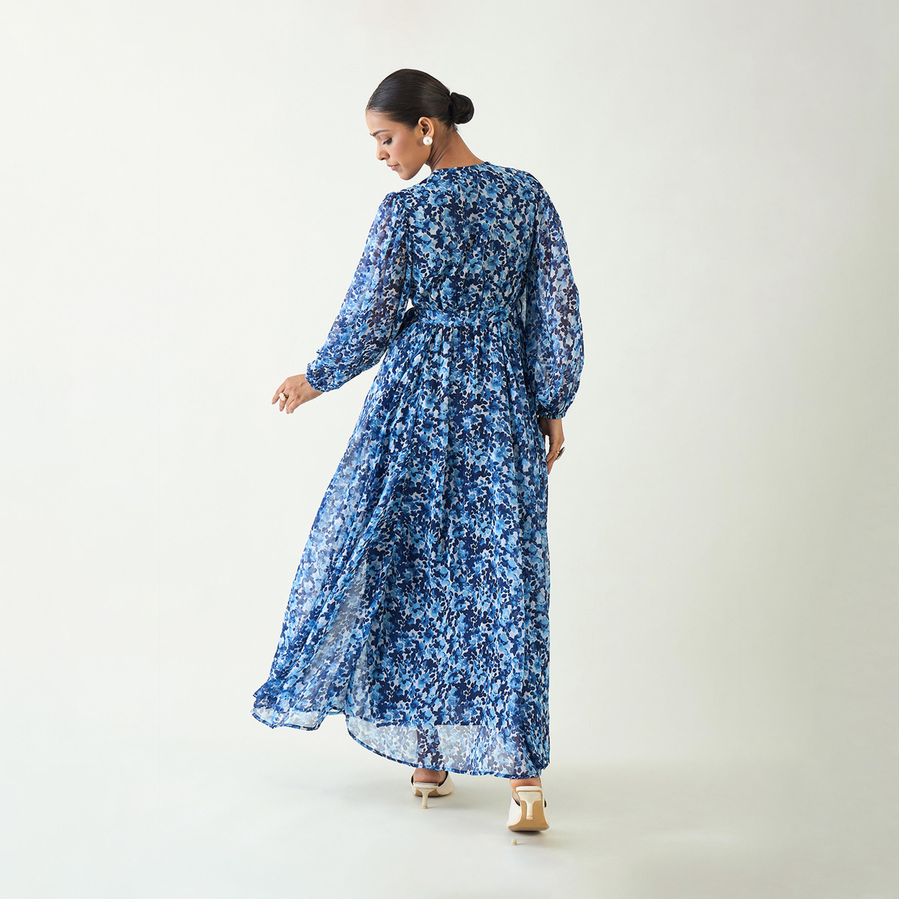 فيميلا × ستايلي - فستان ماكسي بطبعات الأزهار بأكمام منفوخة-women-clothing-dresses-image-2