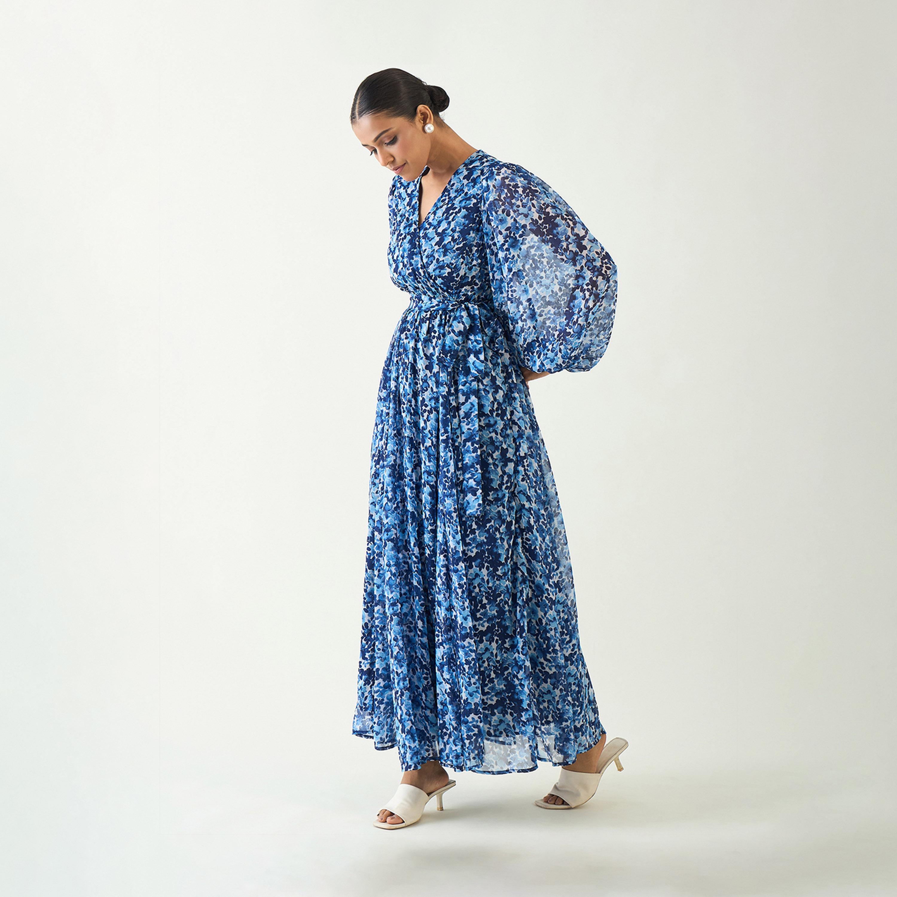 فيميلا × ستايلي - فستان ماكسي بطبعات الأزهار بأكمام منفوخة-women-clothing-dresses-image-3