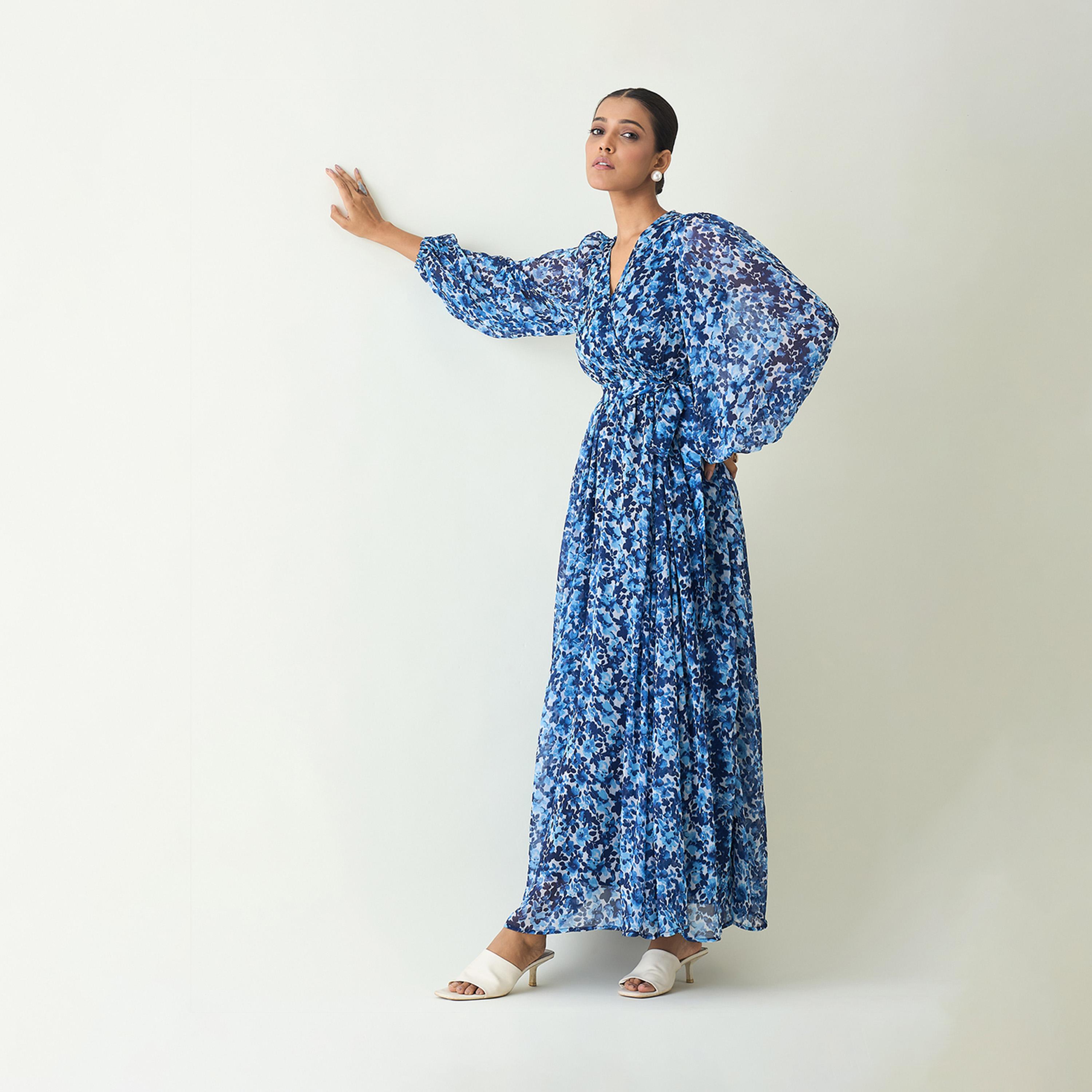 فيميلا × ستايلي - فستان ماكسي بطبعات الأزهار بأكمام منفوخة-women-clothing-dresses-image-4