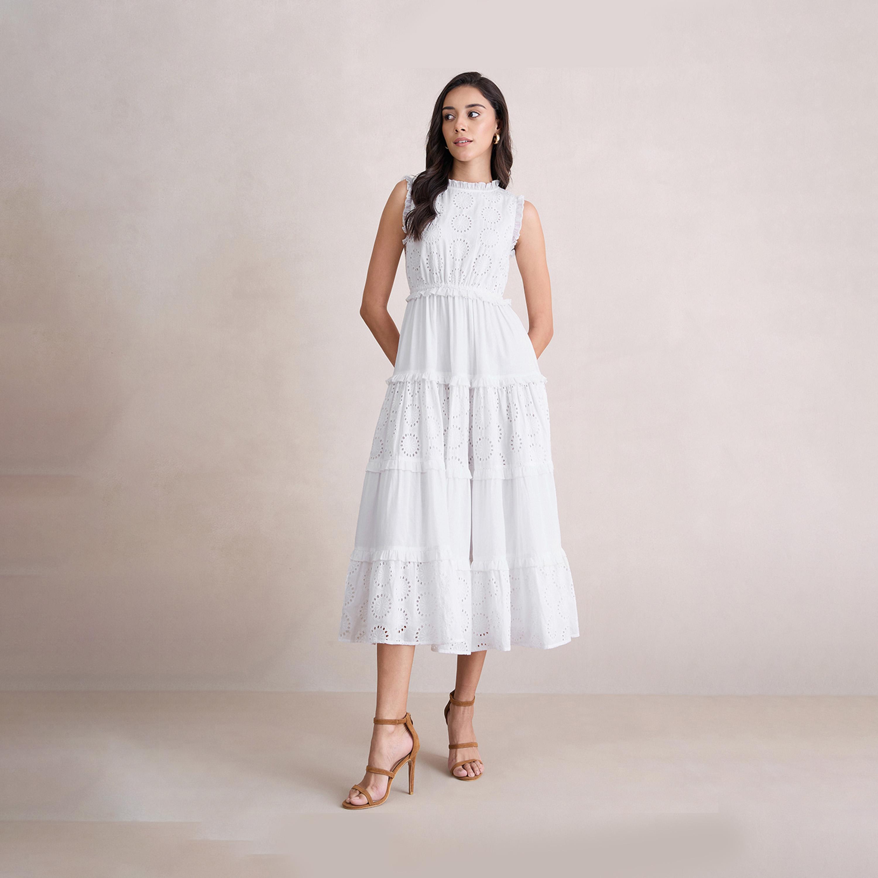 فيميلا × ستايلي - فستان ماكسي من قطن شيفلي بدون أكمام-women-clothing-dresses-image-1
