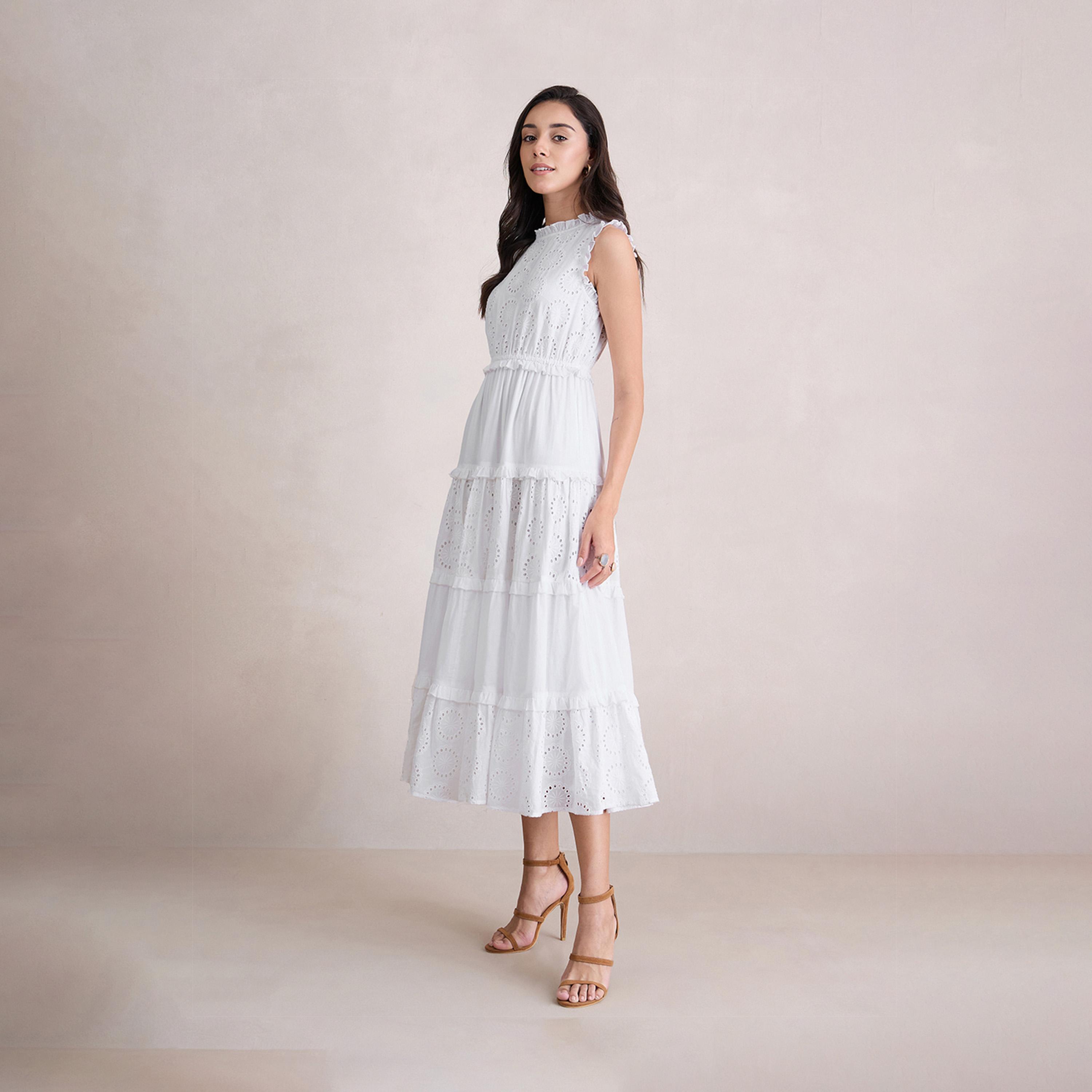 فيميلا × ستايلي - فستان ماكسي من قطن شيفلي بدون أكمام-women-clothing-dresses-image-2
