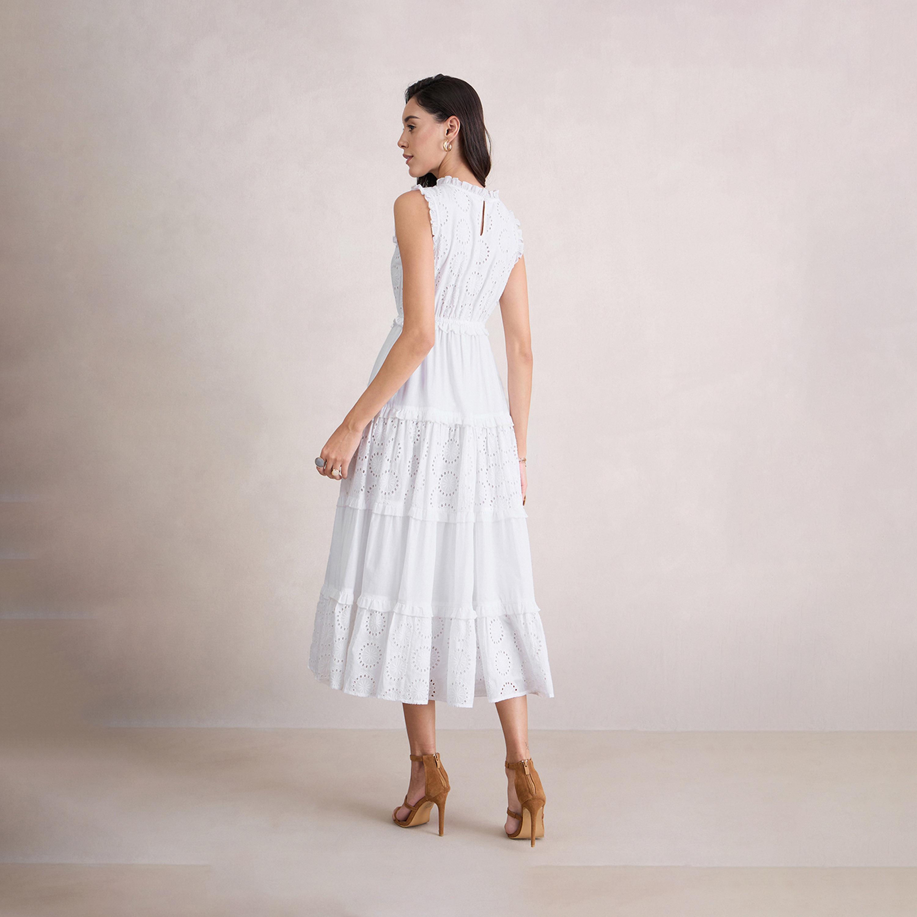 فيميلا × ستايلي - فستان ماكسي من قطن شيفلي بدون أكمام-women-clothing-dresses-image-3