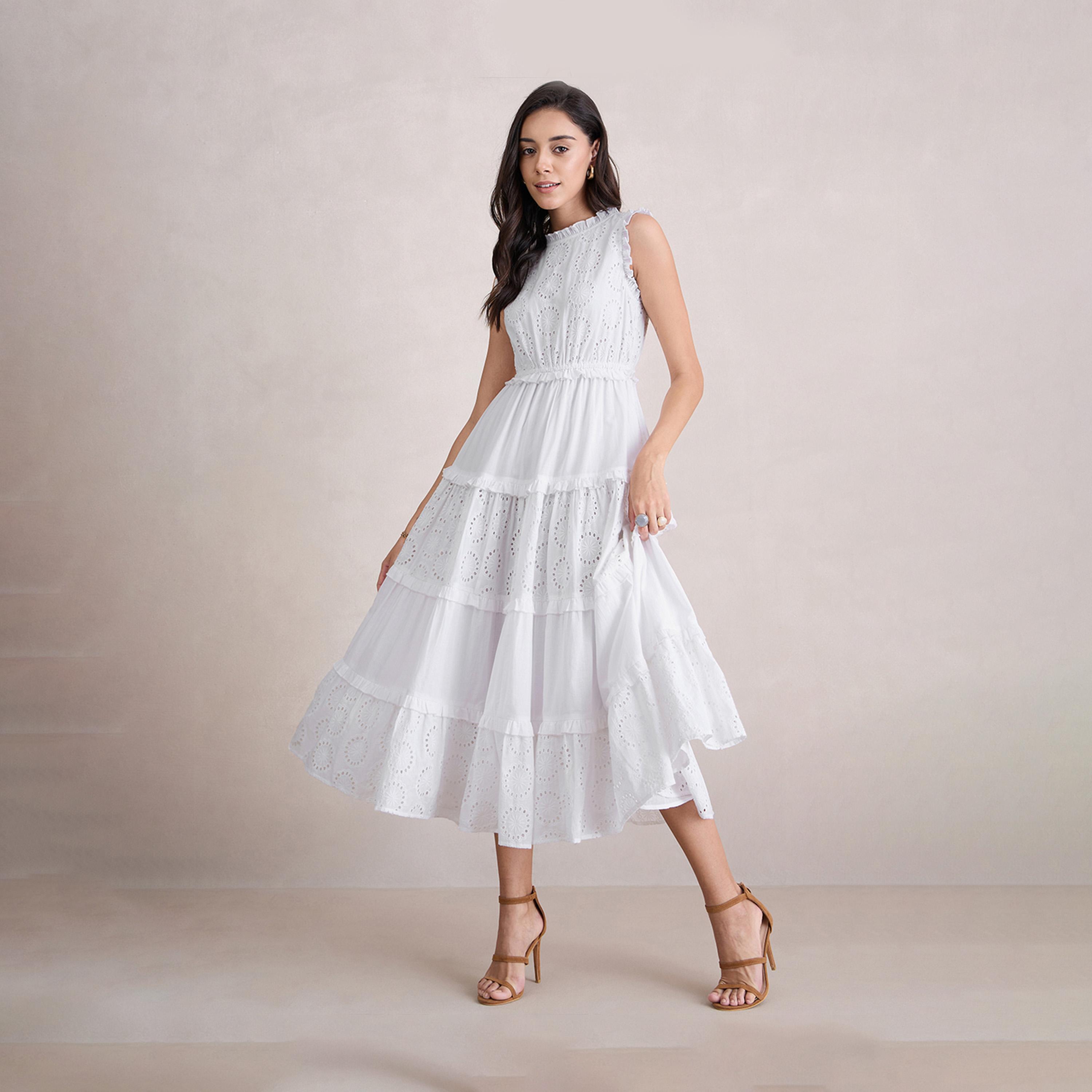 فيميلا × ستايلي - فستان ماكسي من قطن شيفلي بدون أكمام-women-clothing-dresses-image-5