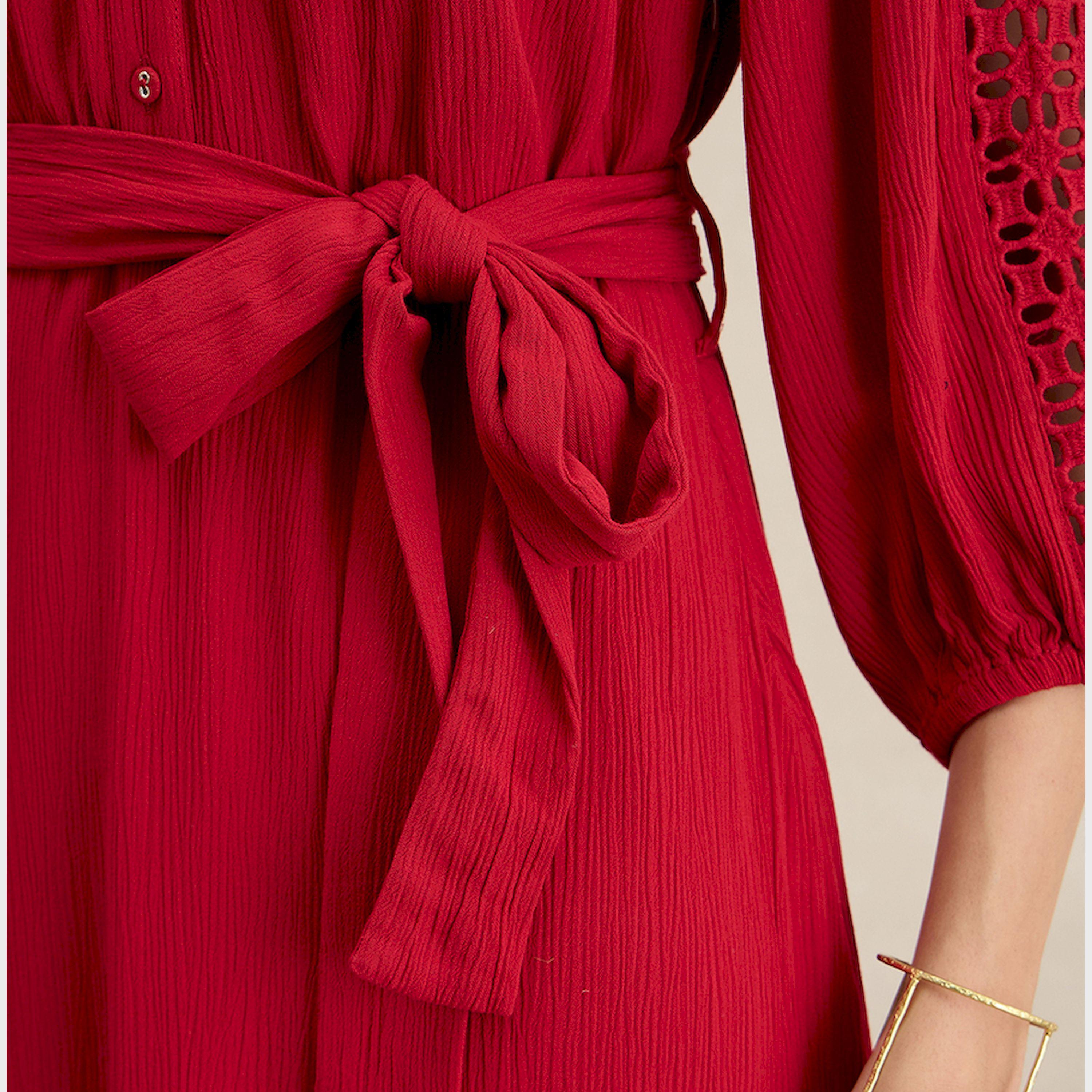 فيميلا × ستايلي - فستان ماكسي متعدد الطبقات من قماش شيفلي مع حزام ربط-women-clothing-dresses-image-5