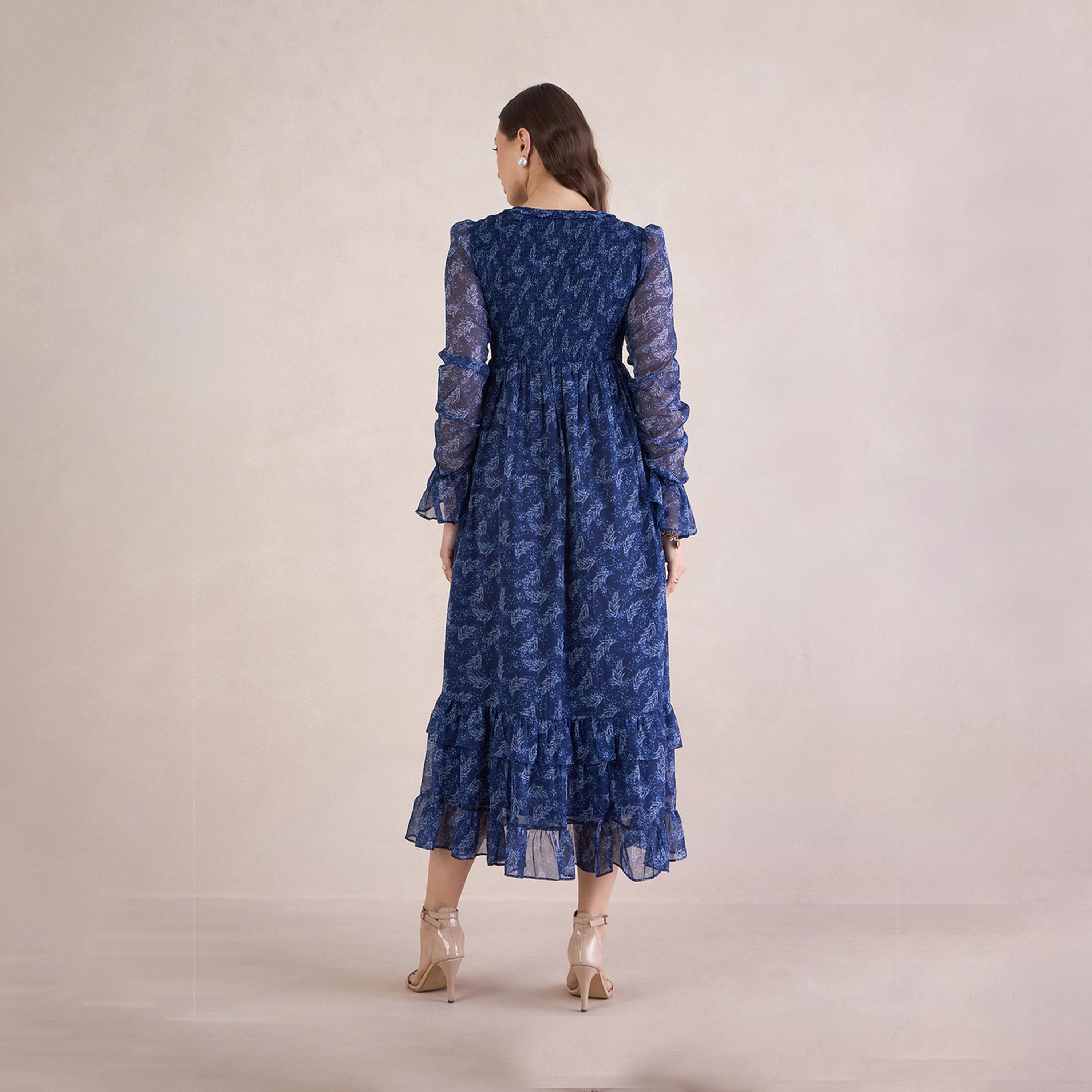 فيميلا × ستايلي - فستان ميدي متعدد الطبقات بطبعات الأزهار مع تفاصيل مطرزة-women-clothing-dresses-image-3