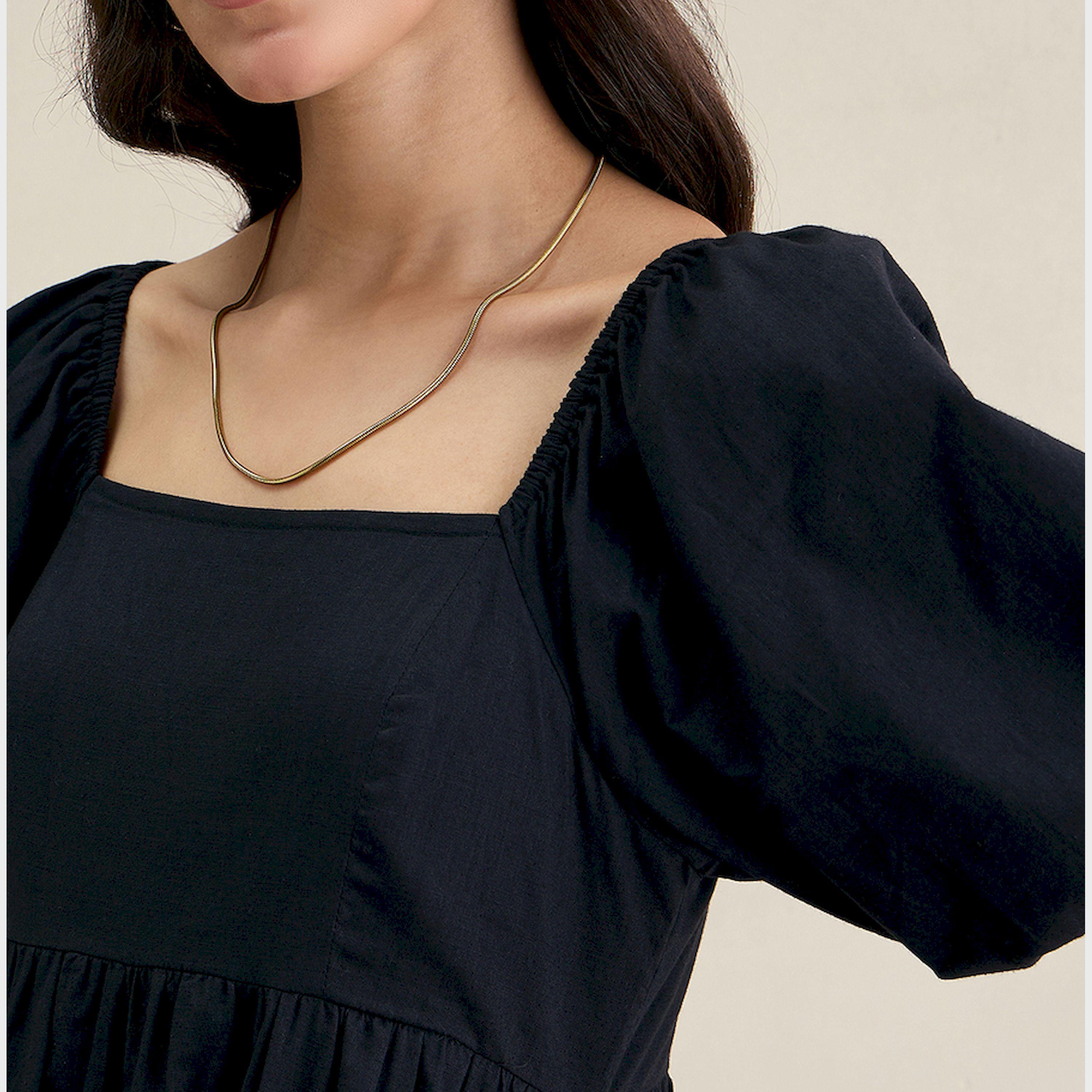 Femmella X Styli Cotton Puff Sleeves Square Neck Maxi Dress-women-clothing-dresses-image-4