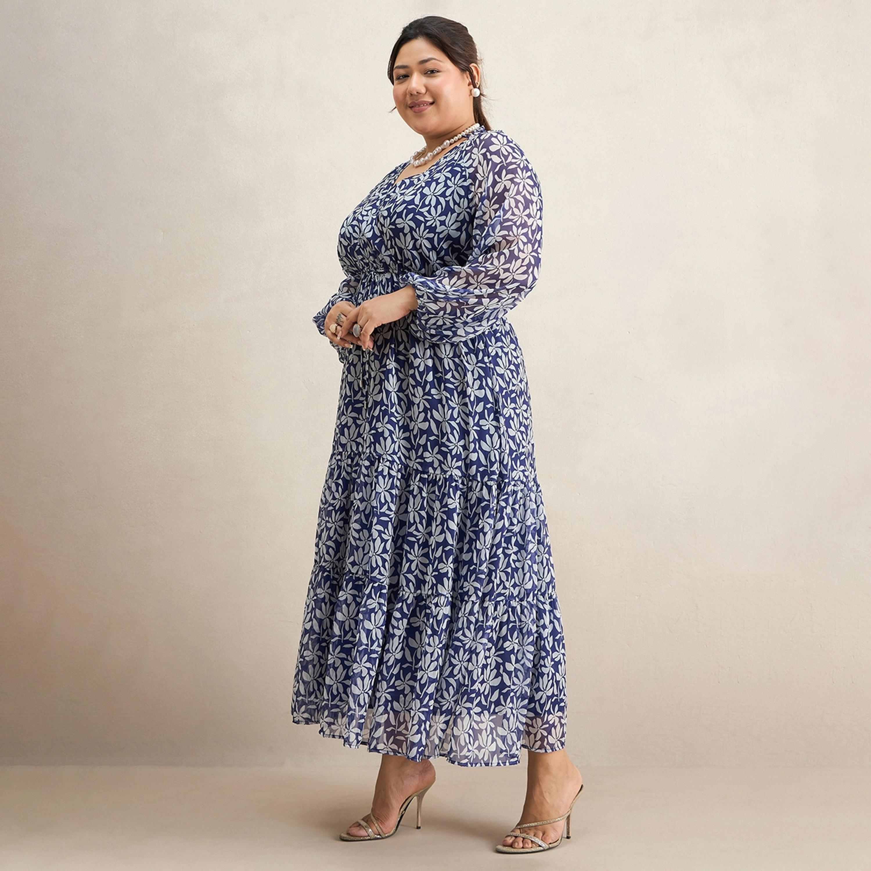 فيميلا × ستايلي - فستان ماكسي بطبعات زهور مقاس كبير-women-clothing-dresses-image-3