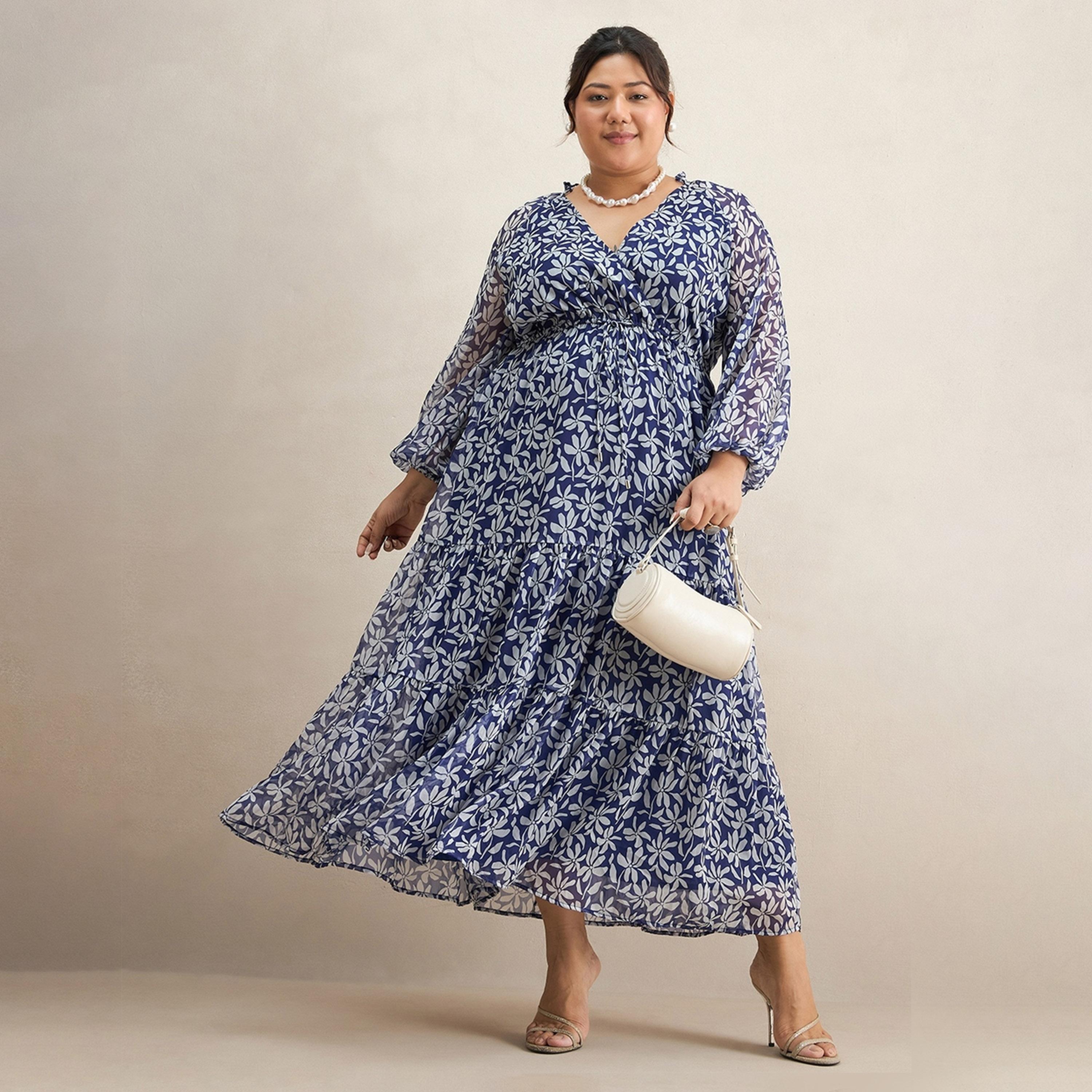 فيميلا × ستايلي - فستان ماكسي بطبعات زهور مقاس كبير-women-clothing-dresses-image-5