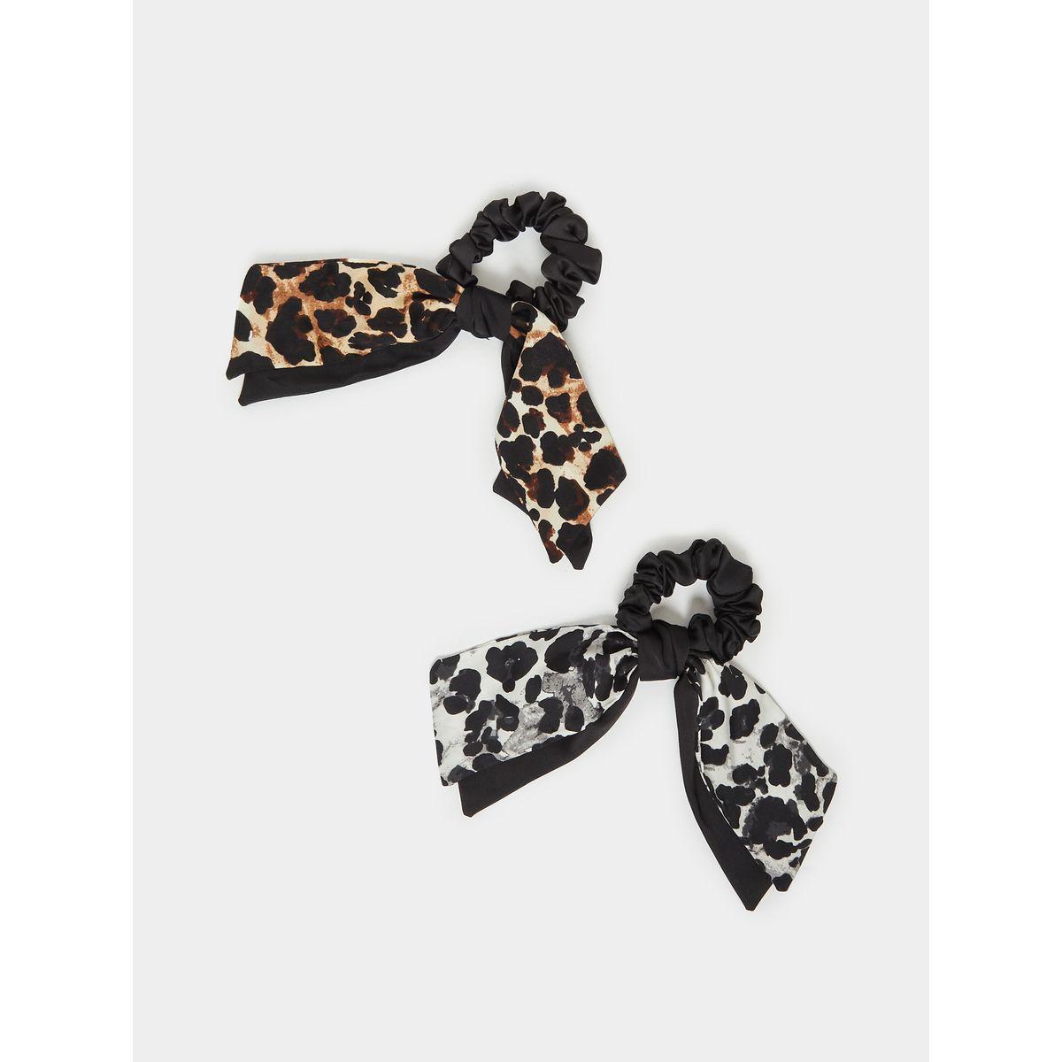 مجموعة من 2 - ربطة شعر سكرانشي بطبعة حيوان-women-hairaccessories-bands-image-1