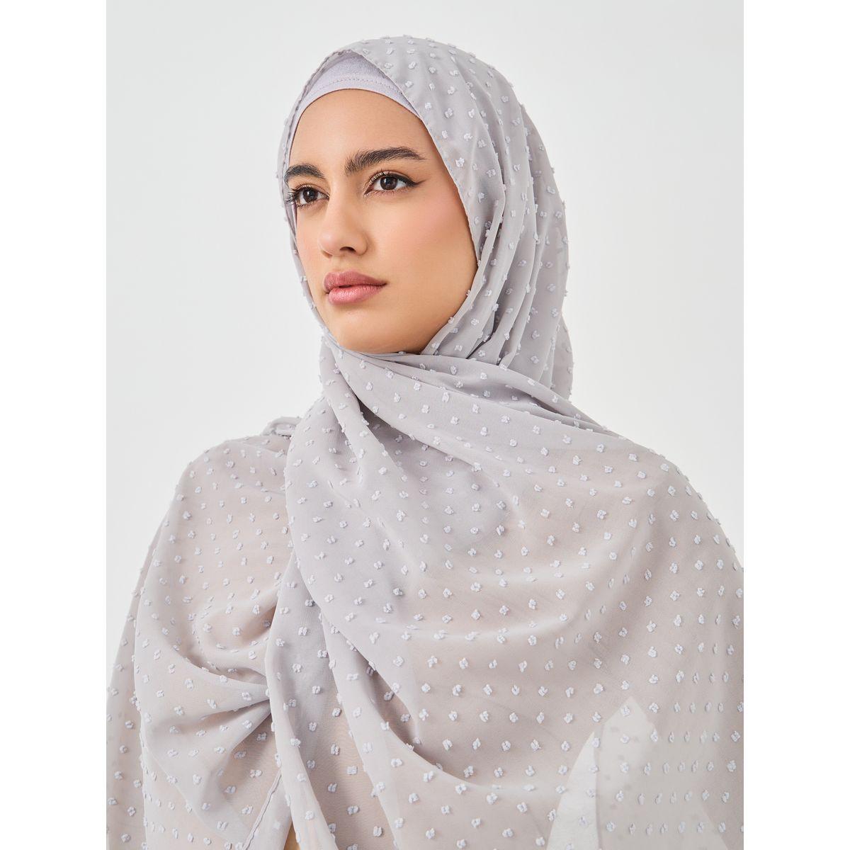 حجاب بخيوط دوبي مع غطاء رأس-women-clothingaccessories-scarves-image-1