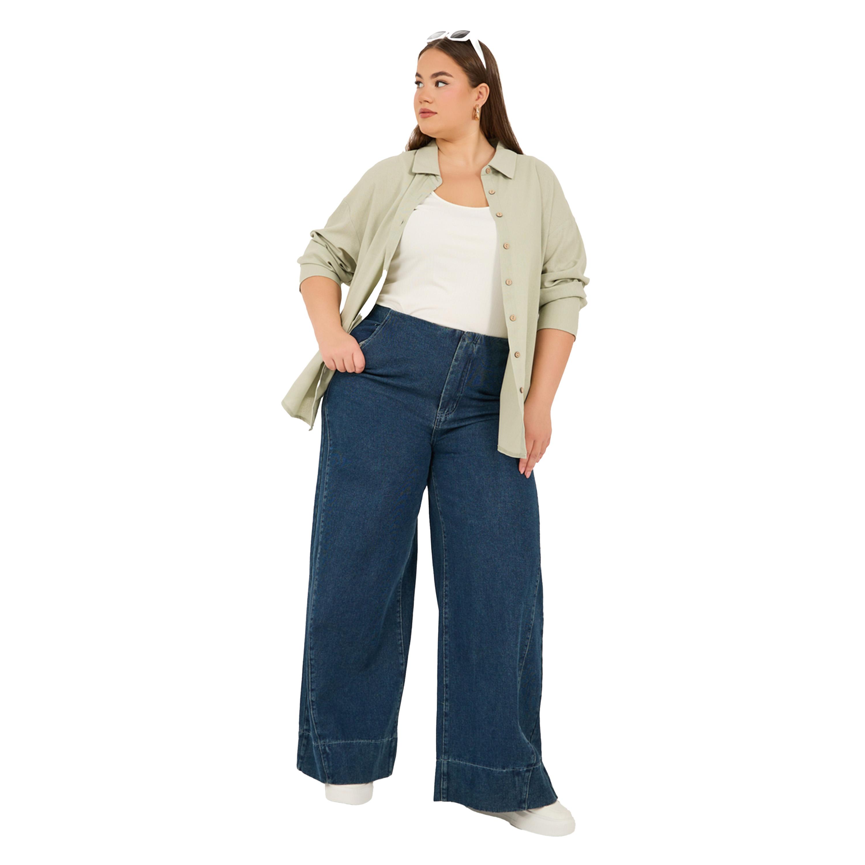 ستايلي -  قميص سادة بأكمام طويلة وأزرار كبيرة الحجم-women-clothing-shirtsandblouses-shirts-image-2