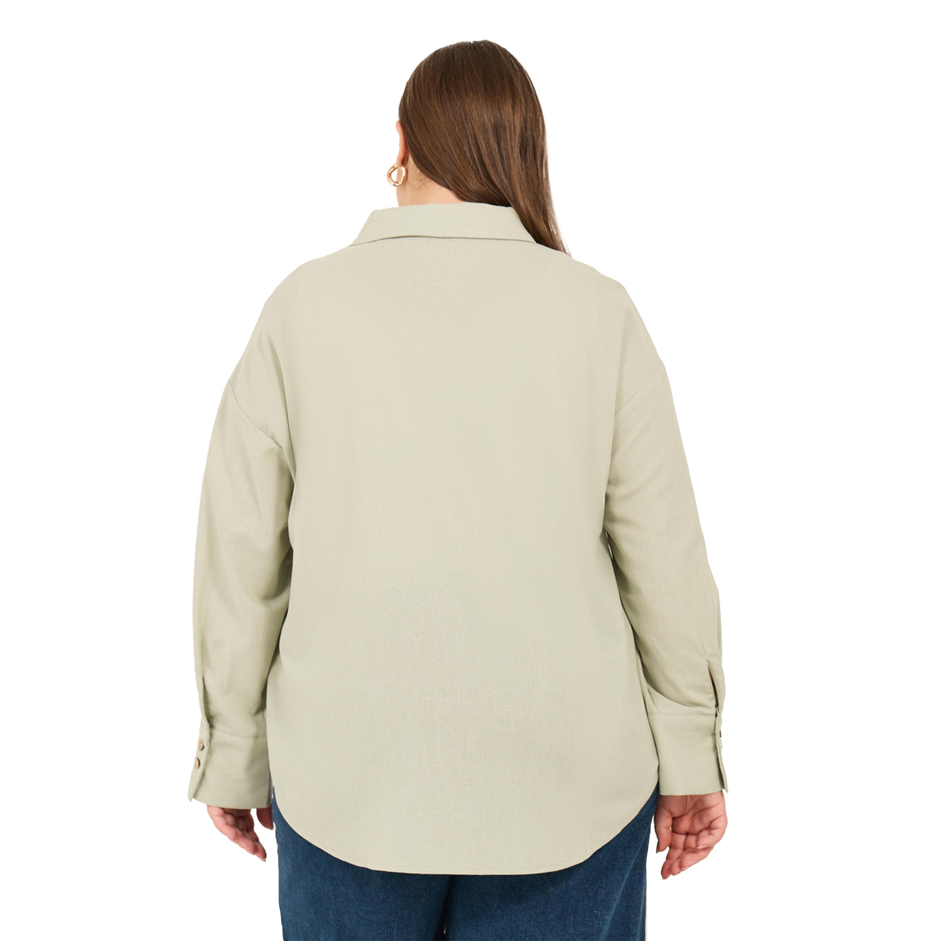 Styli Solid Button Down Oversized Long Sleeve Shirt-women-clothing-shirtsandblouses-shirts-image-5