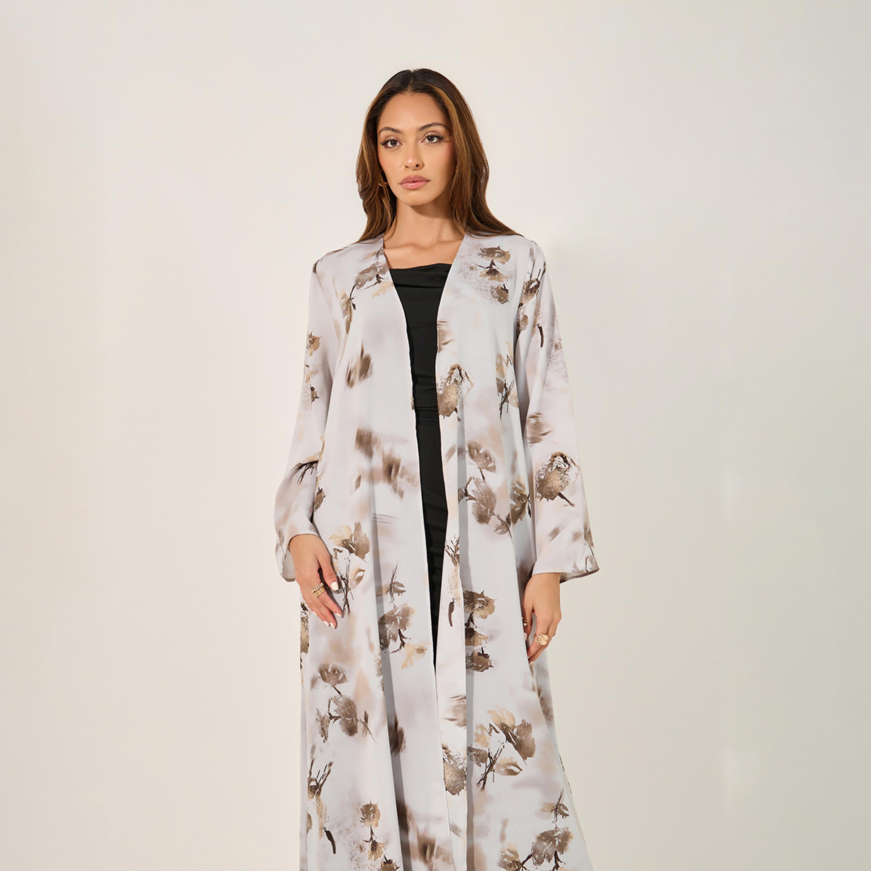 Amirah X Styli Floral Print Abaya with Printed Scarf-women-arabicclothing-abayas-image-3