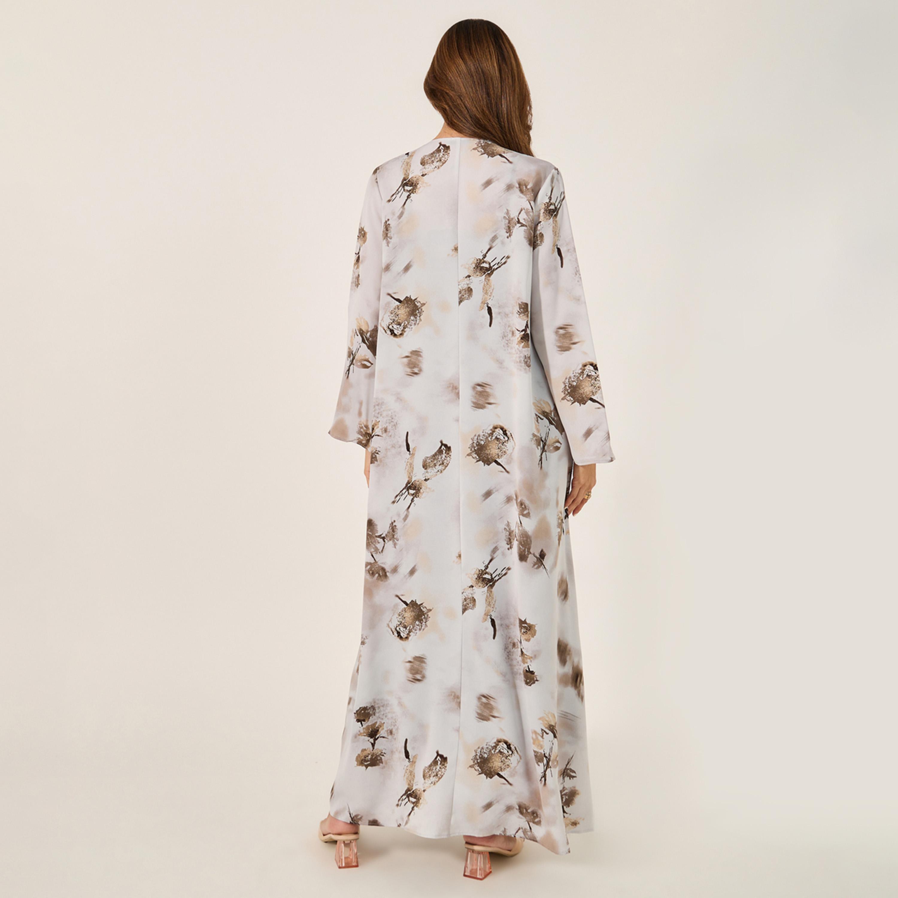Amirah X Styli Floral Print Abaya with Printed Scarf-women-arabicclothing-abayas-image-5