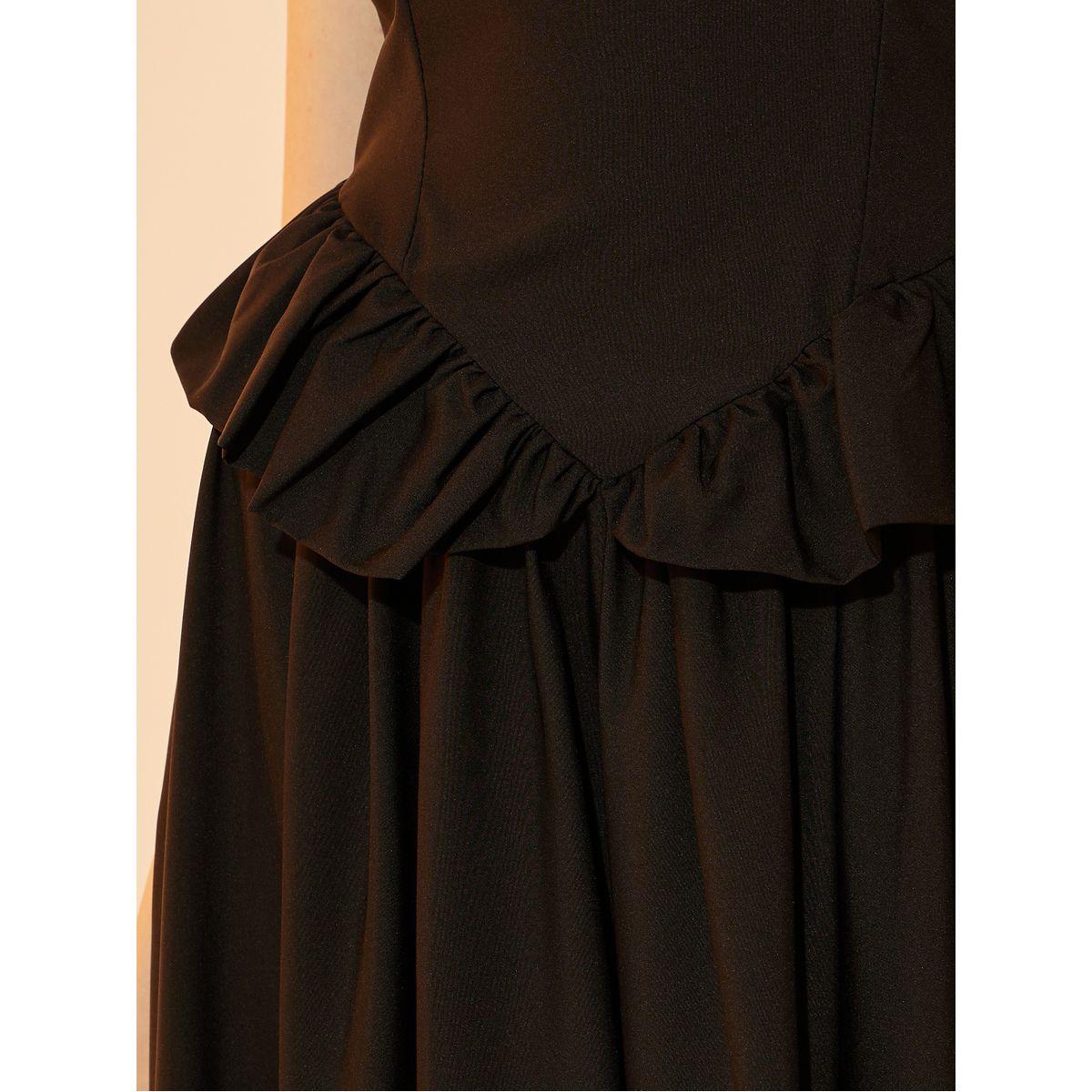 فستان ميدي بحمالات رفيعة وكشكش-women-clothing-dresses-image-4