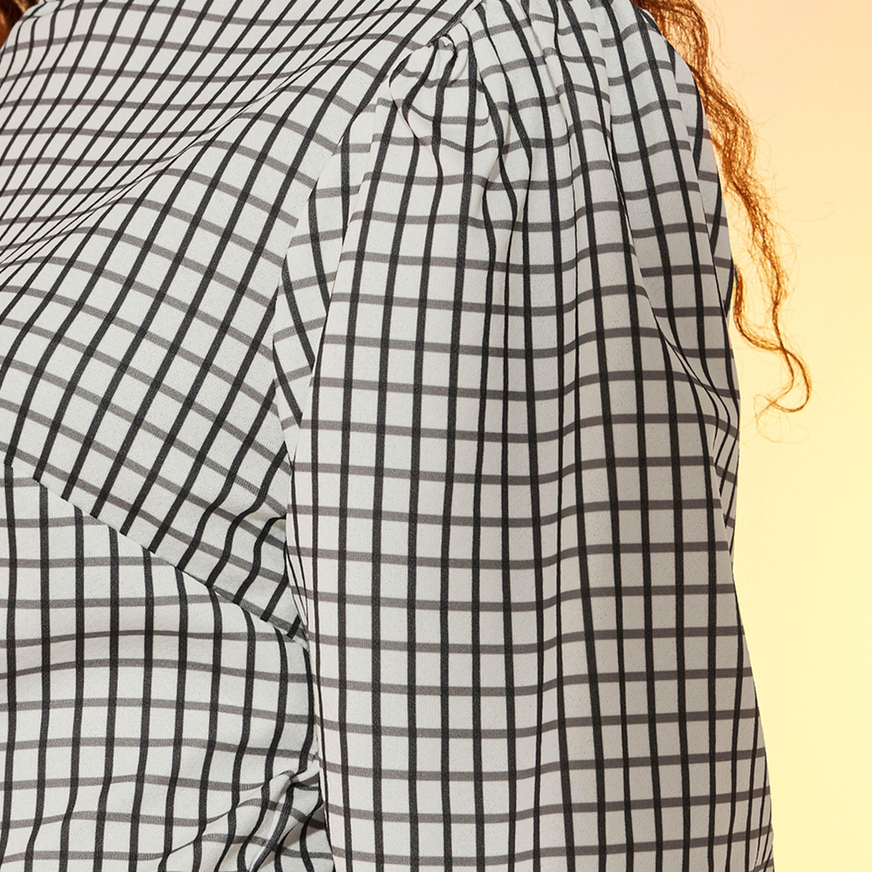 فستان طويل بياقة عالية وطبعة مربعات-women-clothing-dresses-image-2