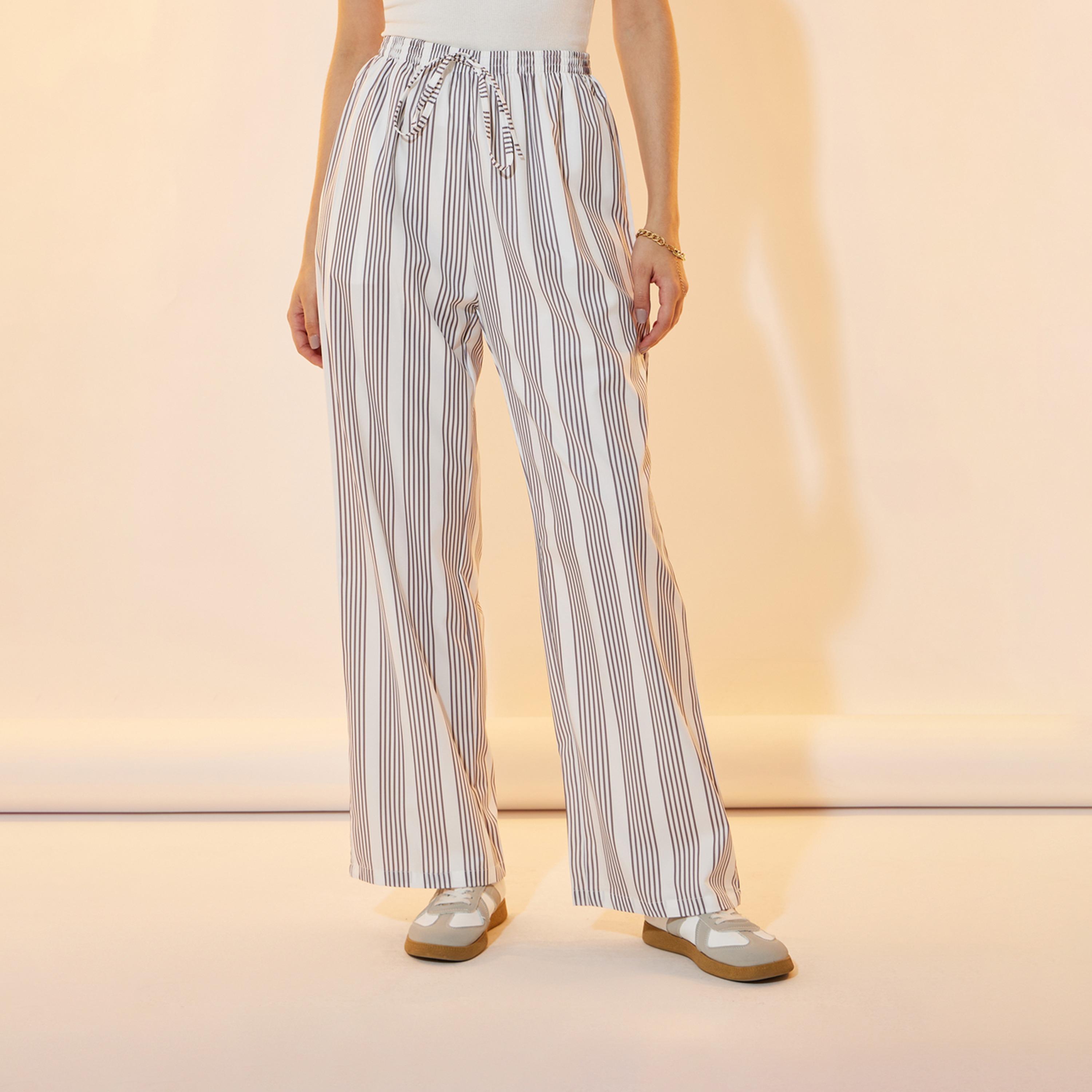 Take Two Striped Wide Leg Pants with Drawstring-women-clothing-bottoms-trousers-image-2