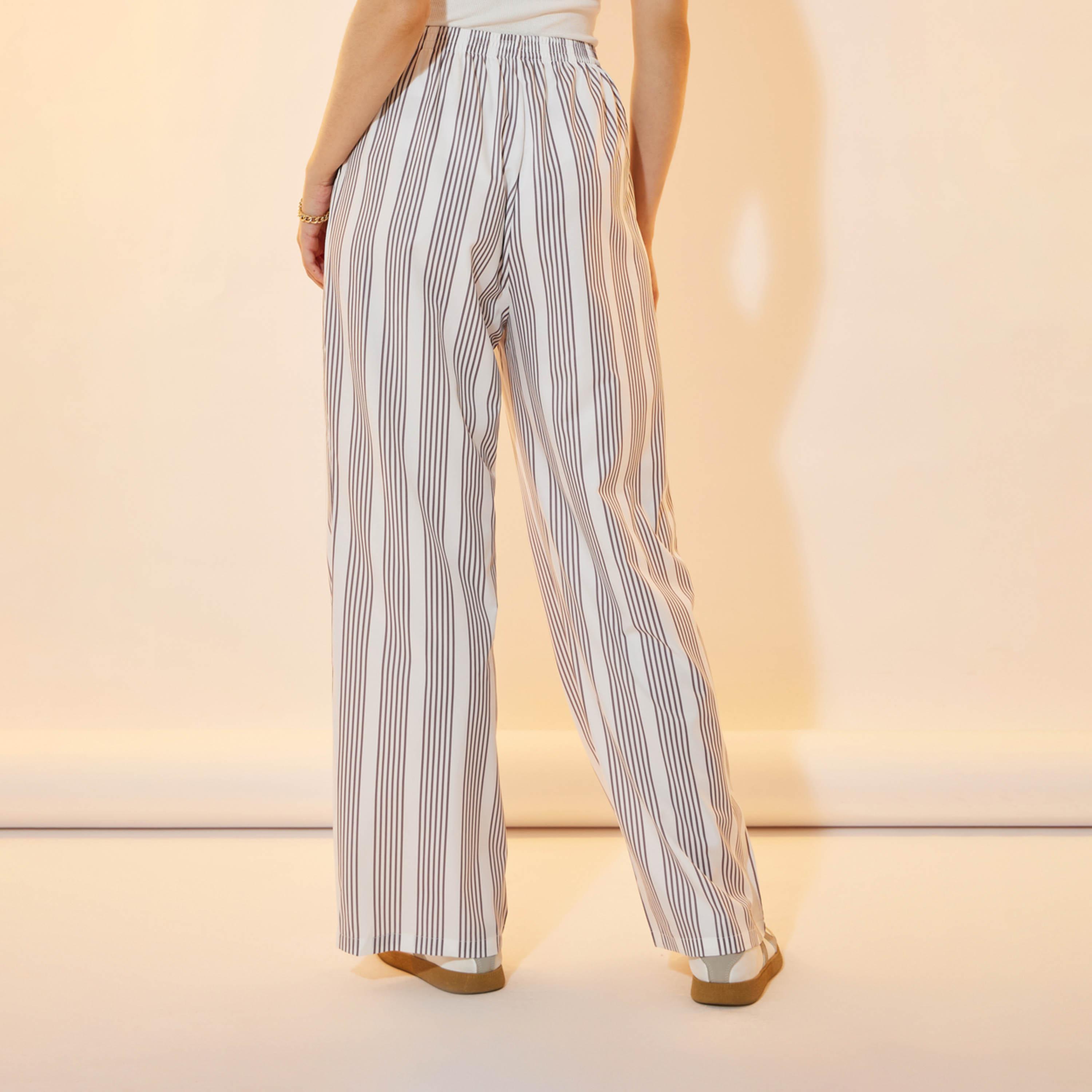 بنطال مخطط بأرجل واسعة وأربطة-women-clothing-bottoms-trousers-image-1
