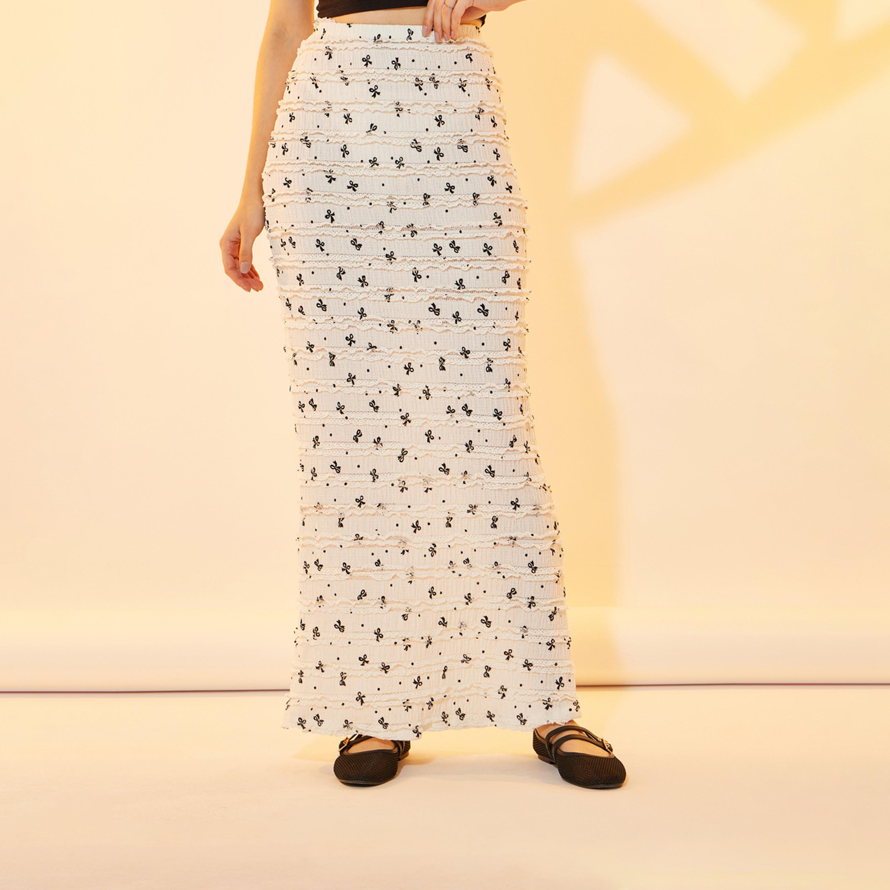 Take Two Scatter Pattern Print Texture Mermaid Maxi Skirt-women-clothing-bottoms-skirts-image-2