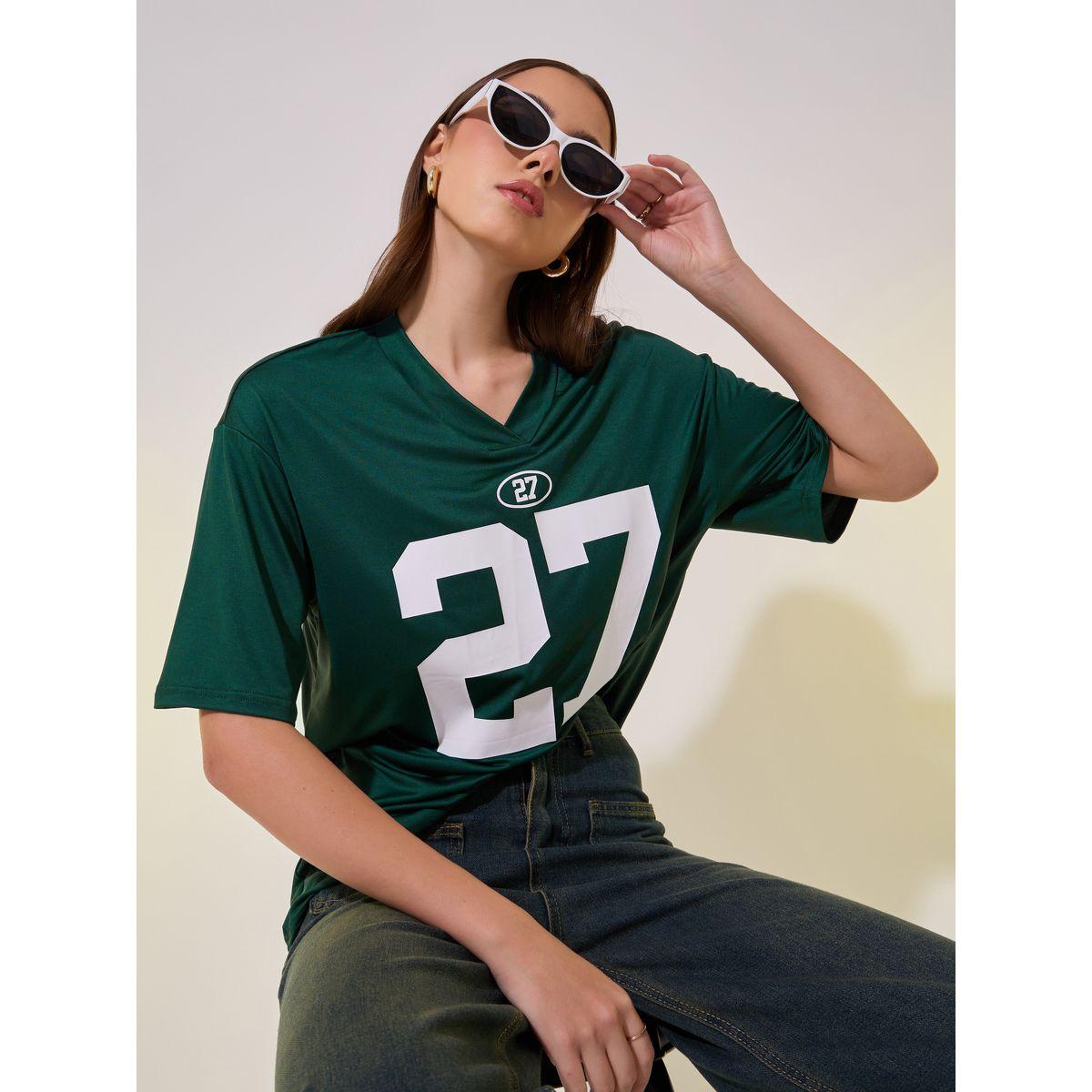تيشيرت بقصة عادية وطبعة كتابة-women-clothing-tshirts-image-1