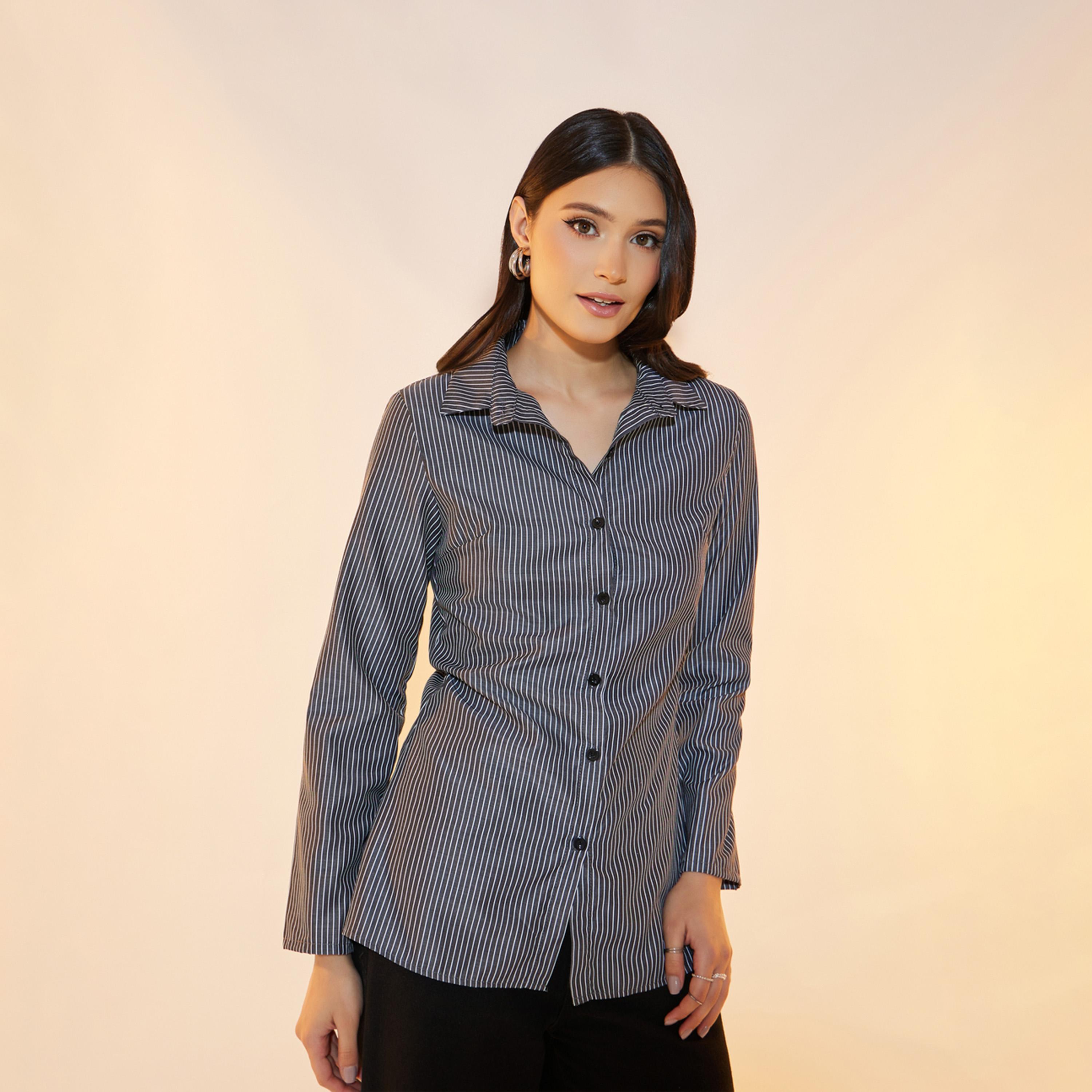 Take Two Striped Regular Fit Long Sleeve Shirt-women-clothing-shirtsandblouses-shirts-image-1