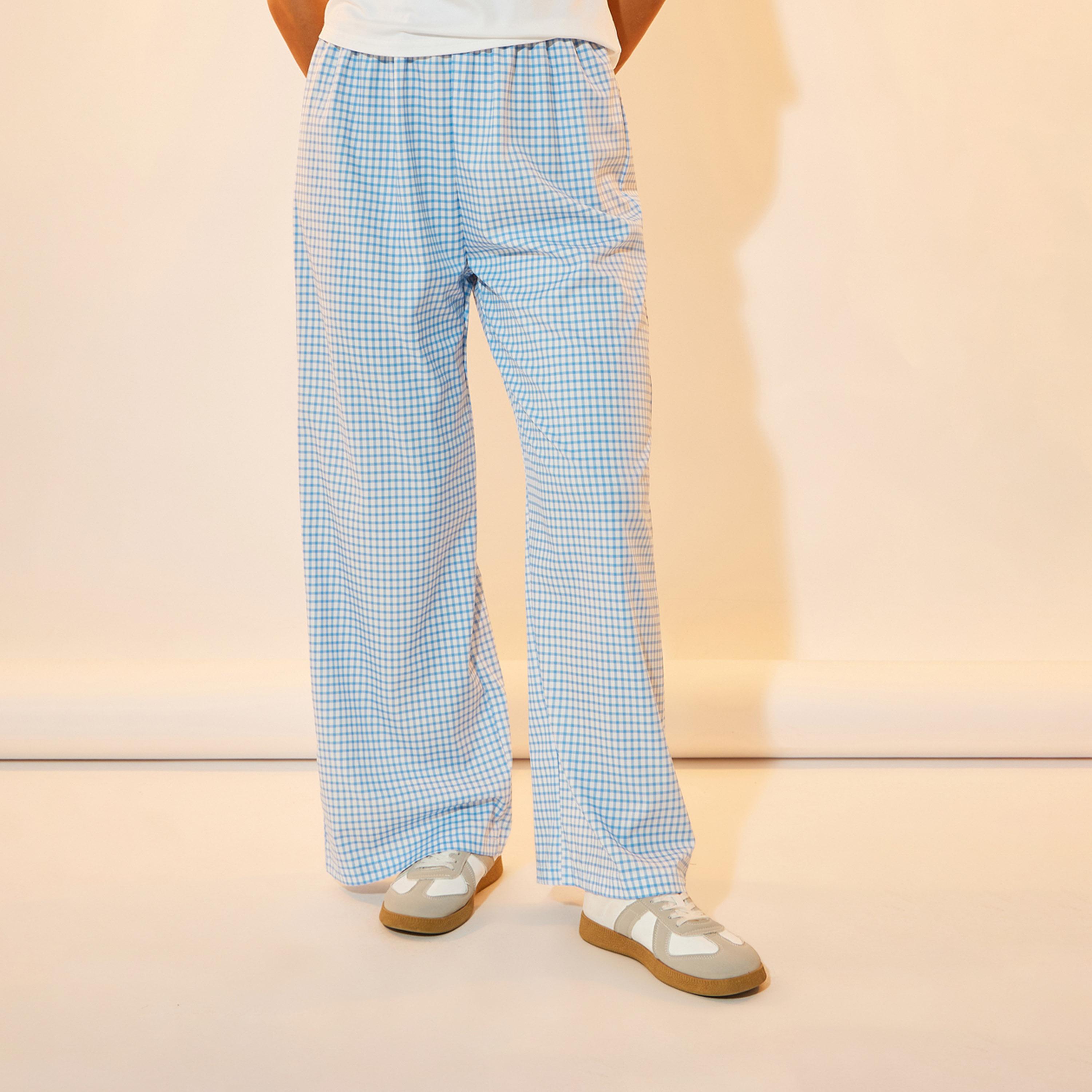 Take Two Graphic Print Round Neck T-Shirt and Gingham Check Pants Co-Ords-women-clothing-coordsets-image-4