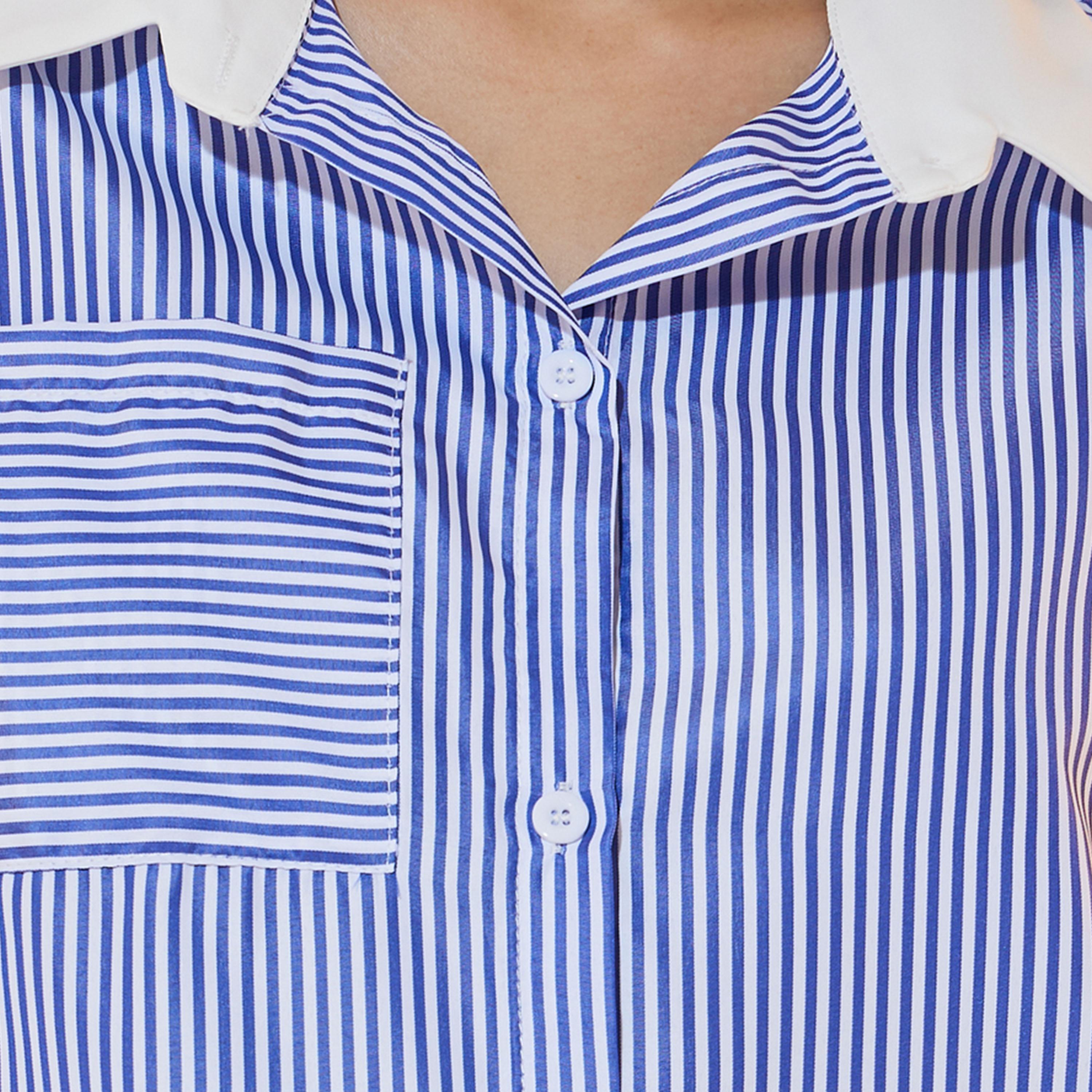 Take Two Stripe Contrast Color Shirt and Pants with Drawstring Co-Ords-women-clothing-coordsets-image-3