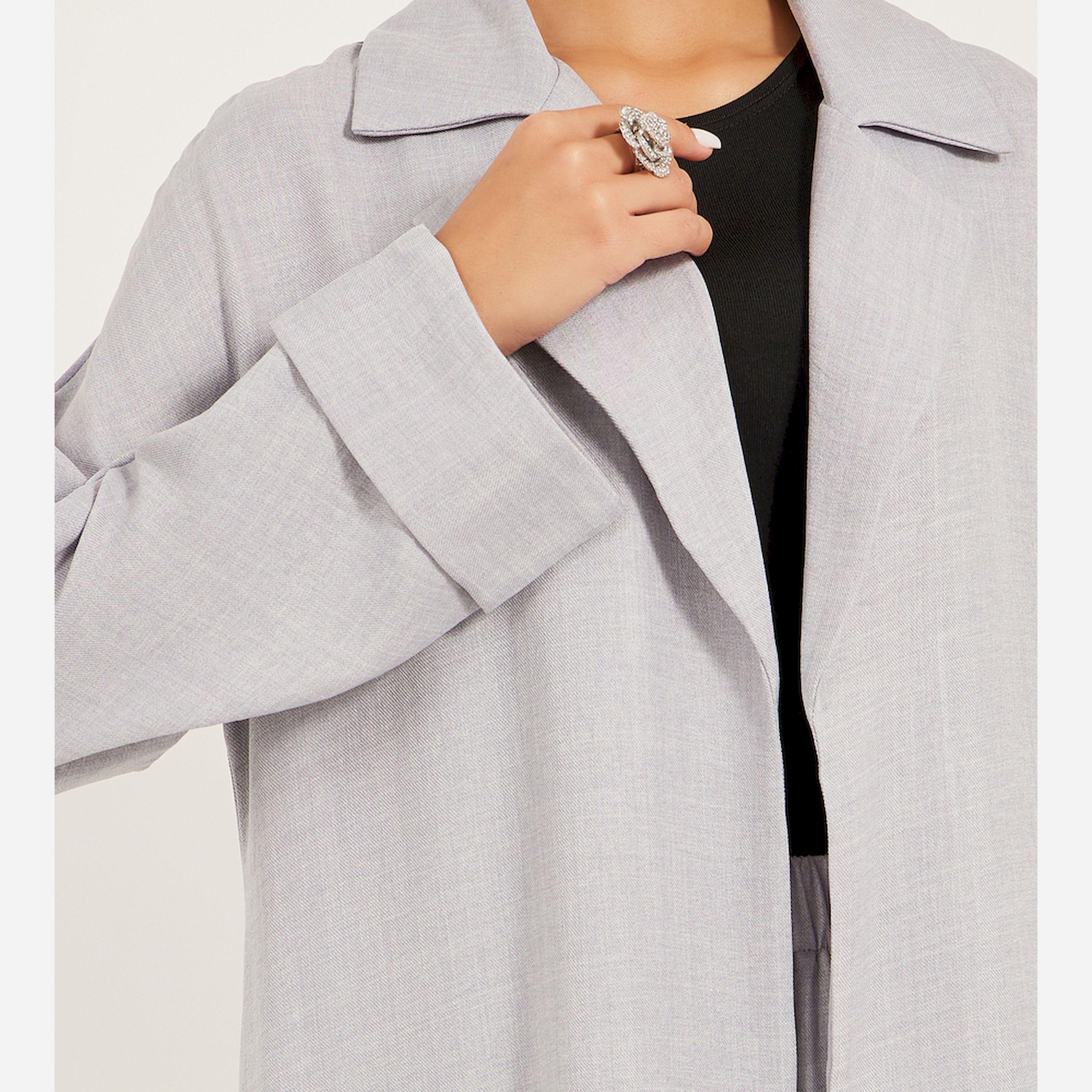 ستايلي - طقم محتشم من عباية بقصة عادية مع بنطال واسع الساق-women-arabicclothing-sets-image-5