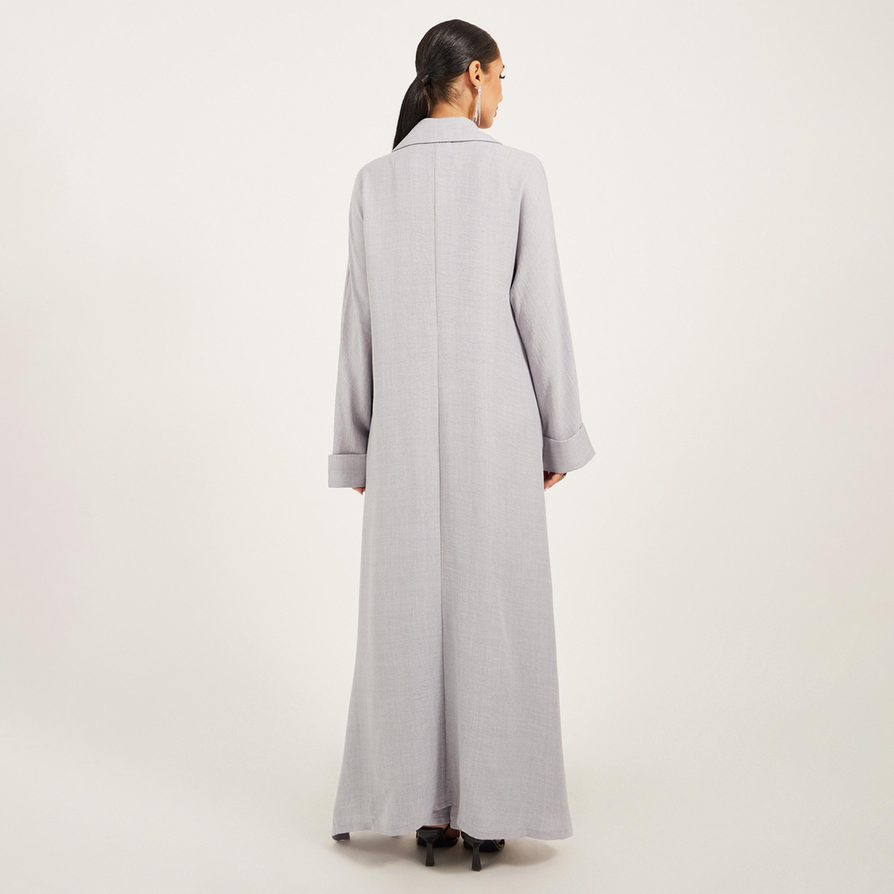 Styli Collar Style Regular Fit Abaya With Wide Leg Pants Modest Set-women-arabicclothing-sets-image-6