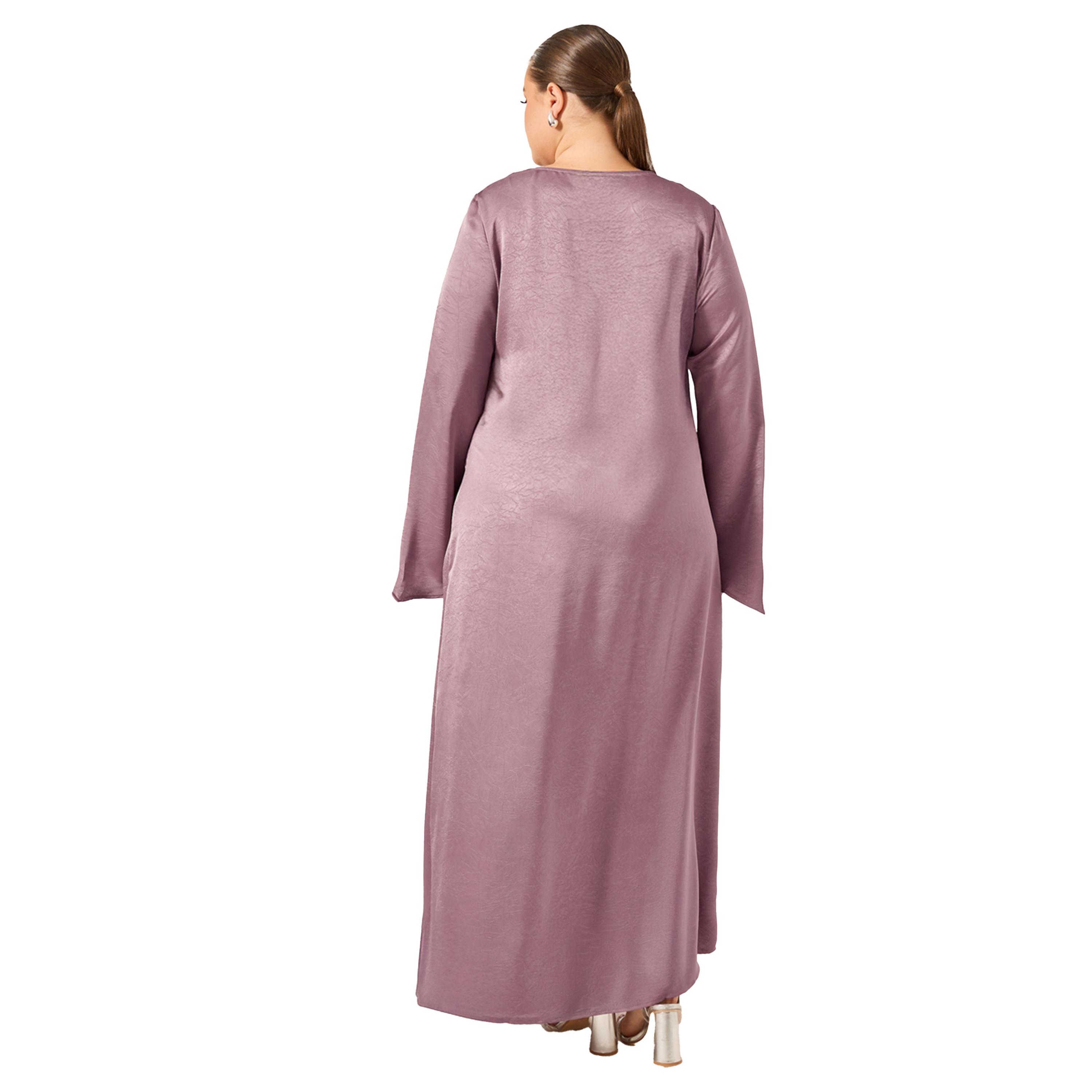 ستايلي - فستان ماكسي مقاس كبير ، برباط على الرقبة، على شكل حرف A-women-clothing-dresses-image-5