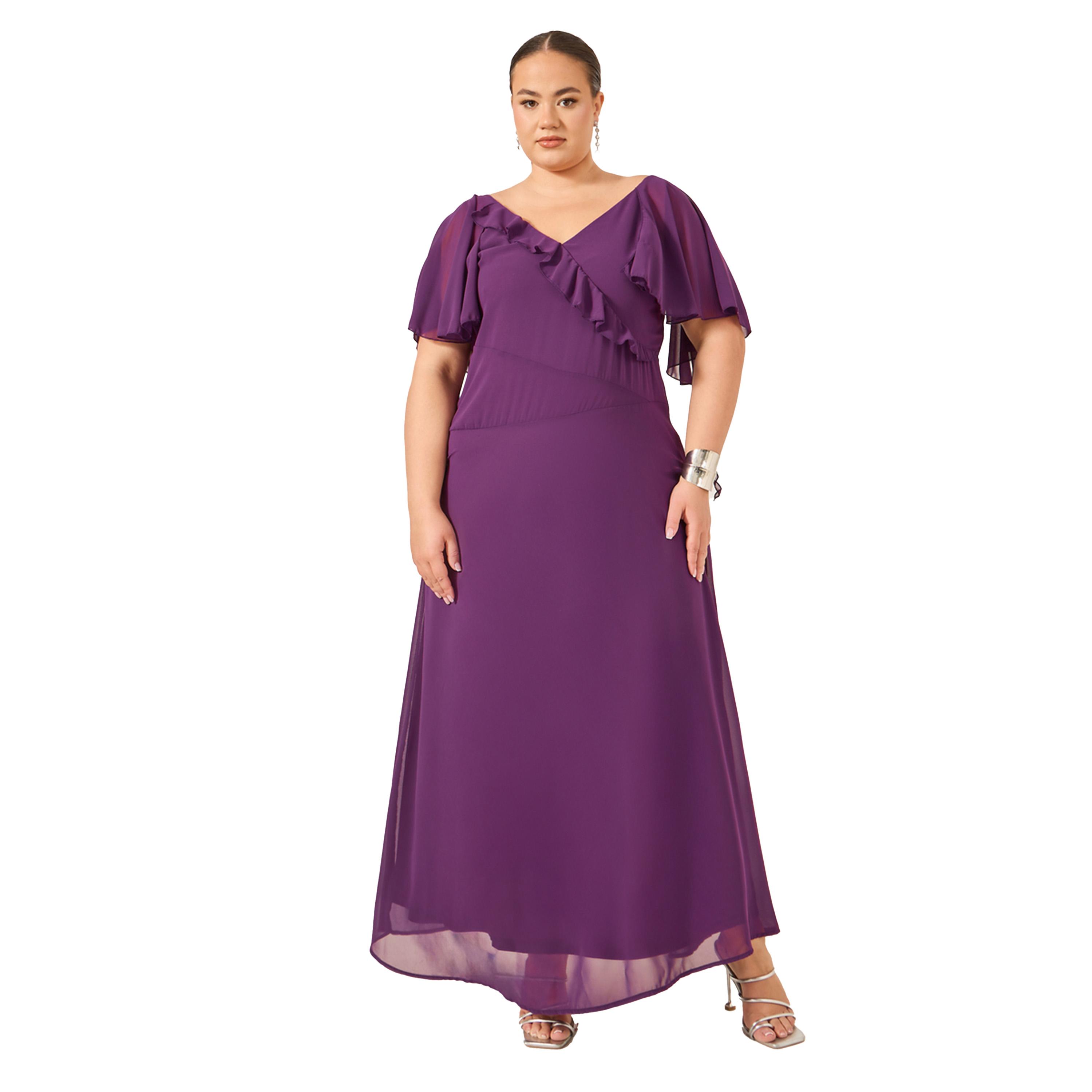 Styli Plus Size Ruffled Wrap Look A-Line Maxi Dress-women-clothing-dresses-image-2