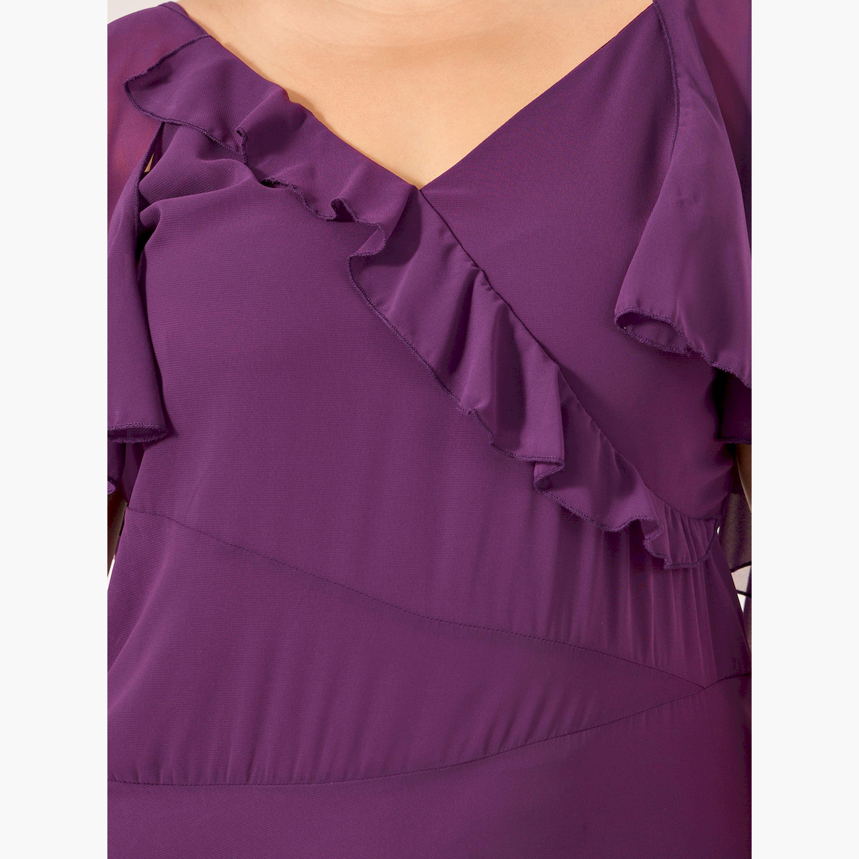 Styli Plus Size Ruffled Wrap Look A-Line Maxi Dress-women-clothing-dresses-image-4