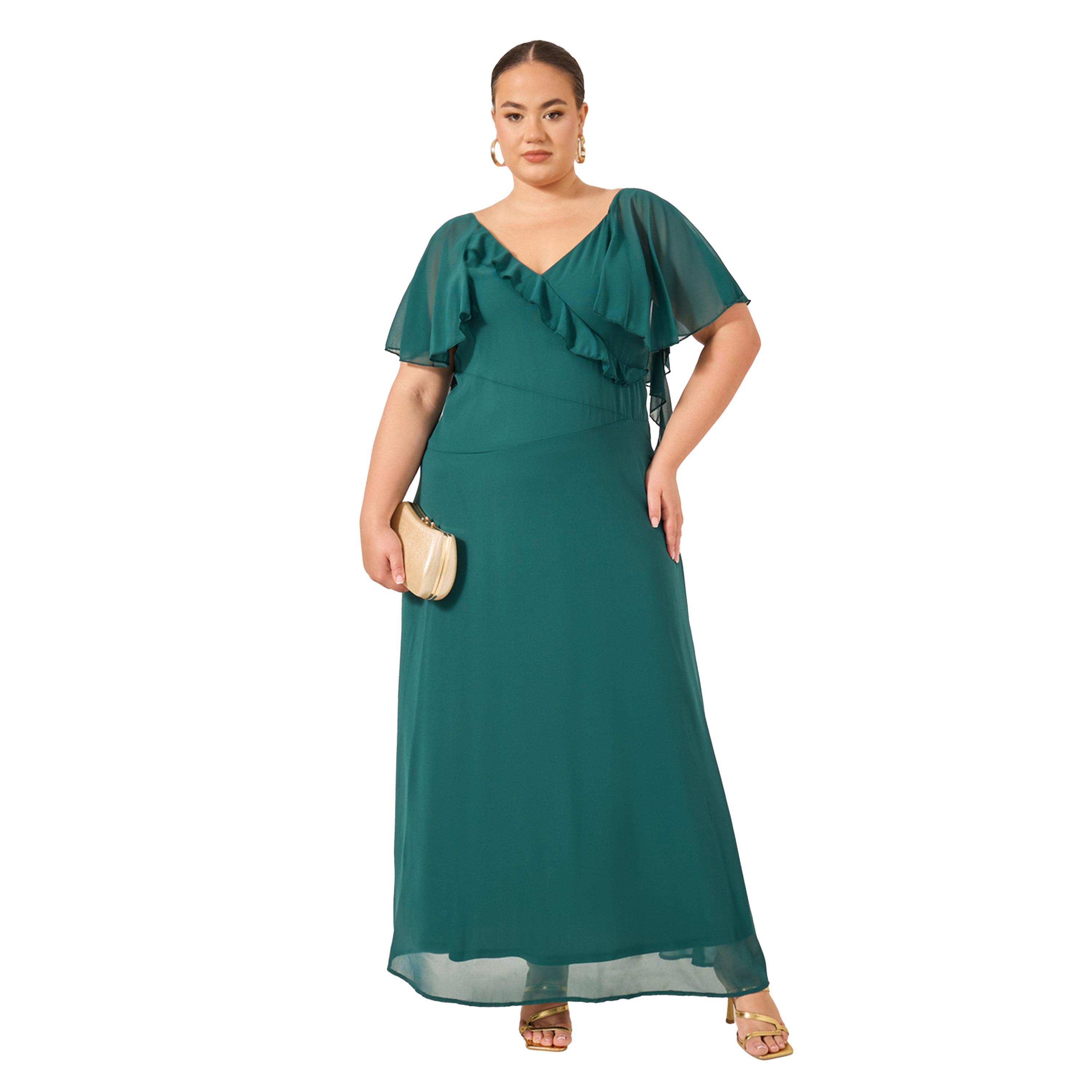 Styli Plus Size Ruffled Wrap Look A-Line Maxi Dress-women-clothing-dresses-image-1